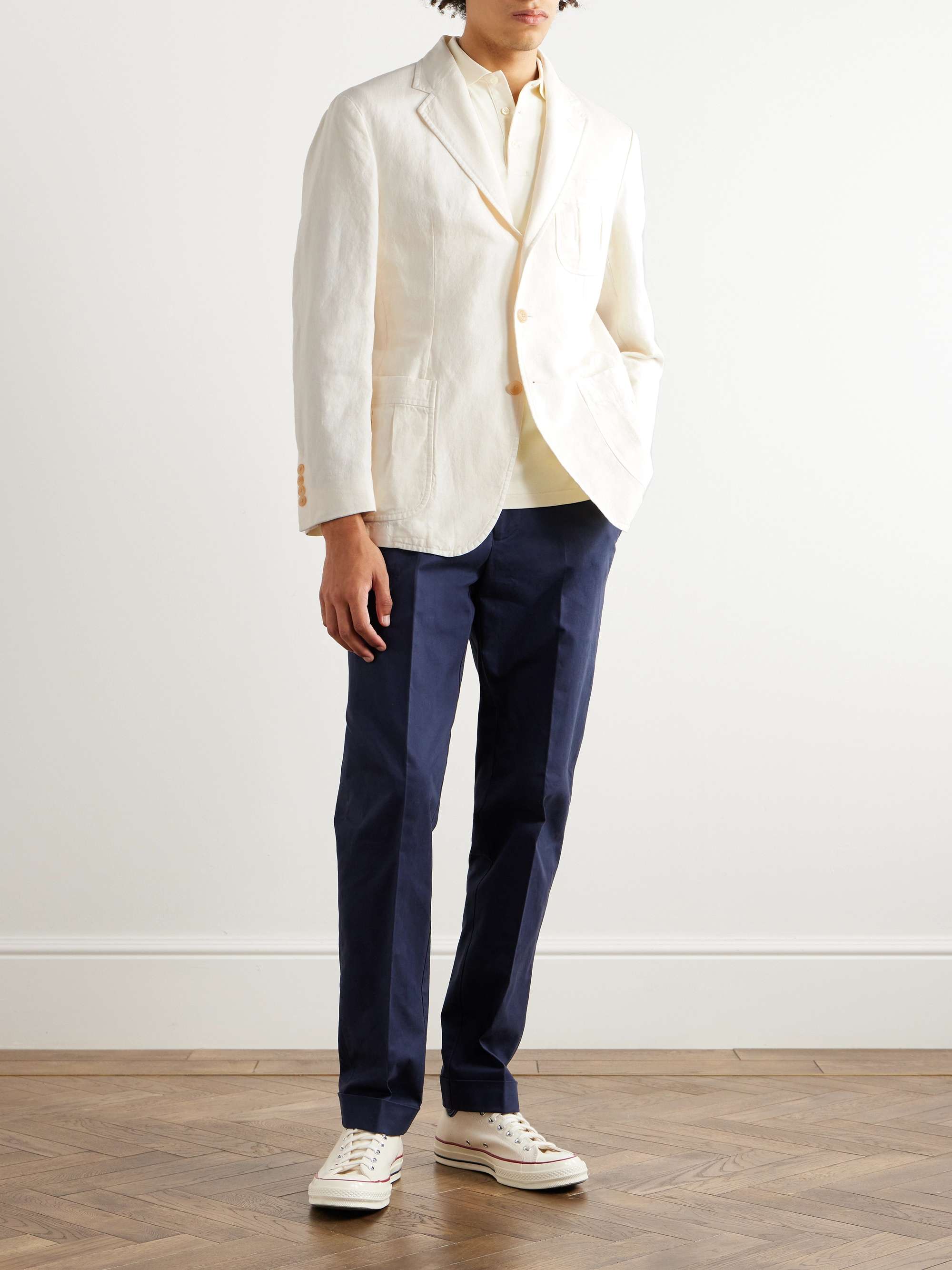 POLO RALPH LAUREN Garment-Dyed Cotton and Linen-Blend Blazer for Men ...