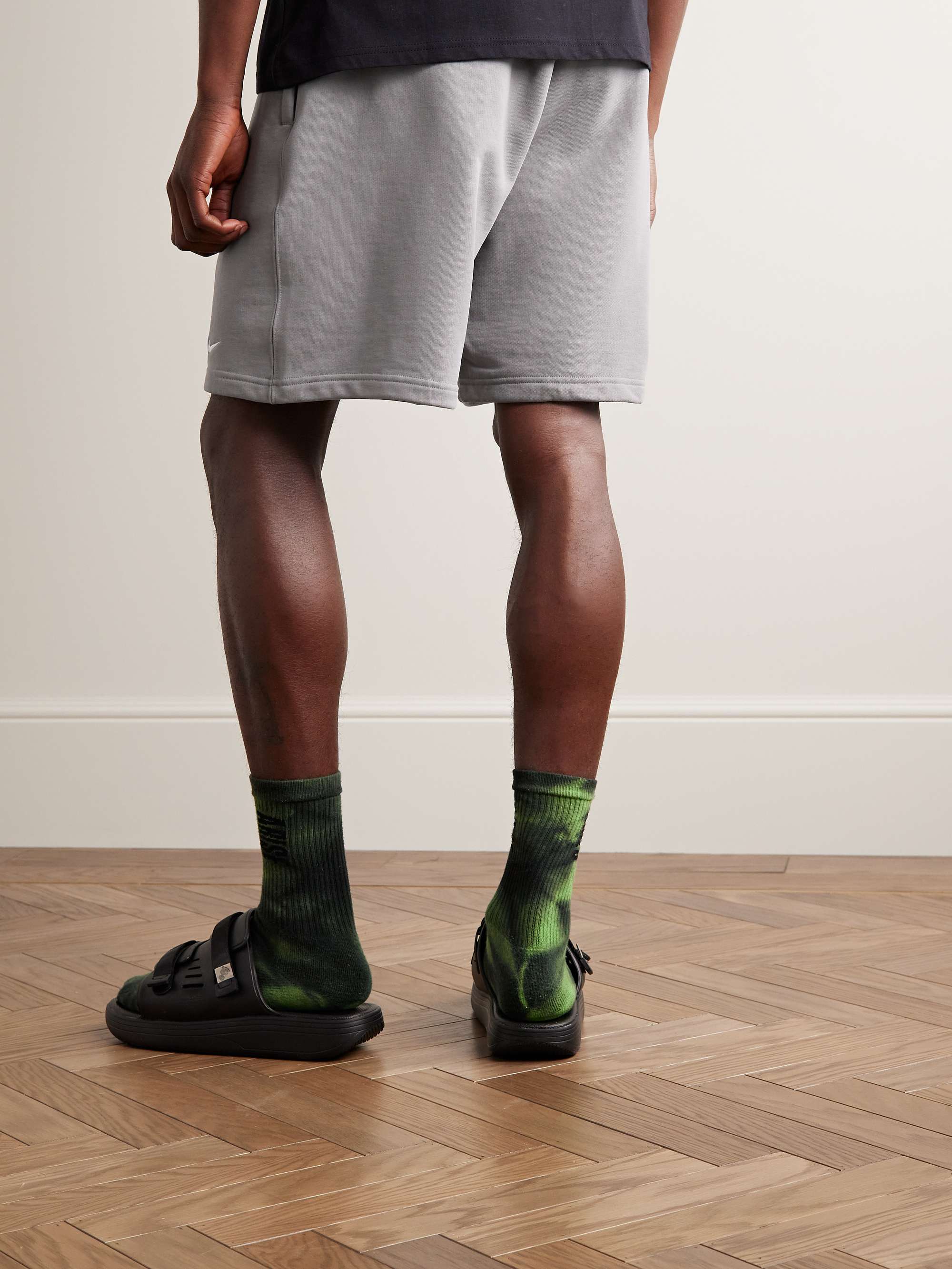 NIKE Solo Swoosh Wide-Leg Cotton-Blend Jersey Shorts