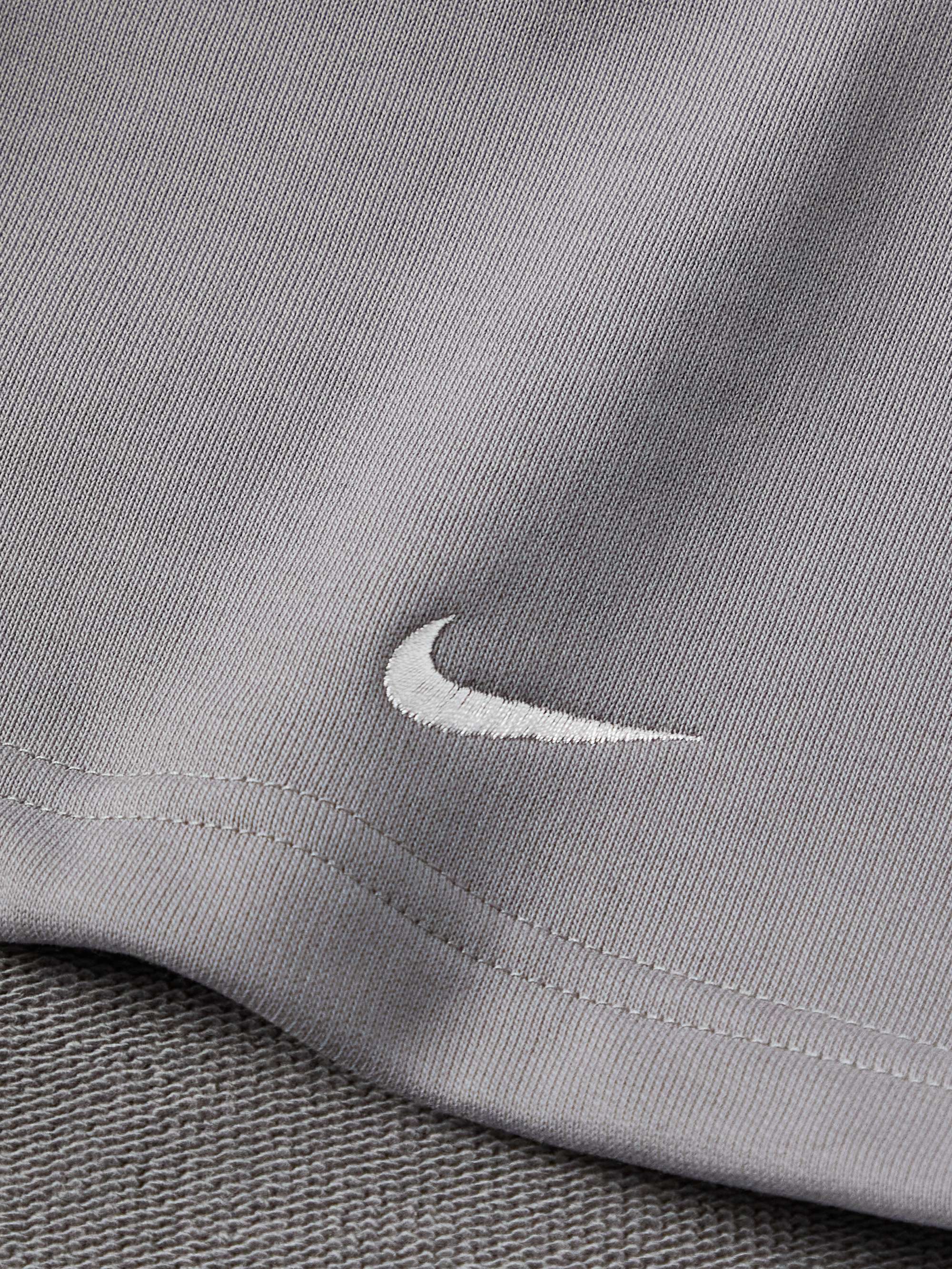 NIKE Solo Swoosh Wide-Leg Cotton-Blend Jersey Shorts