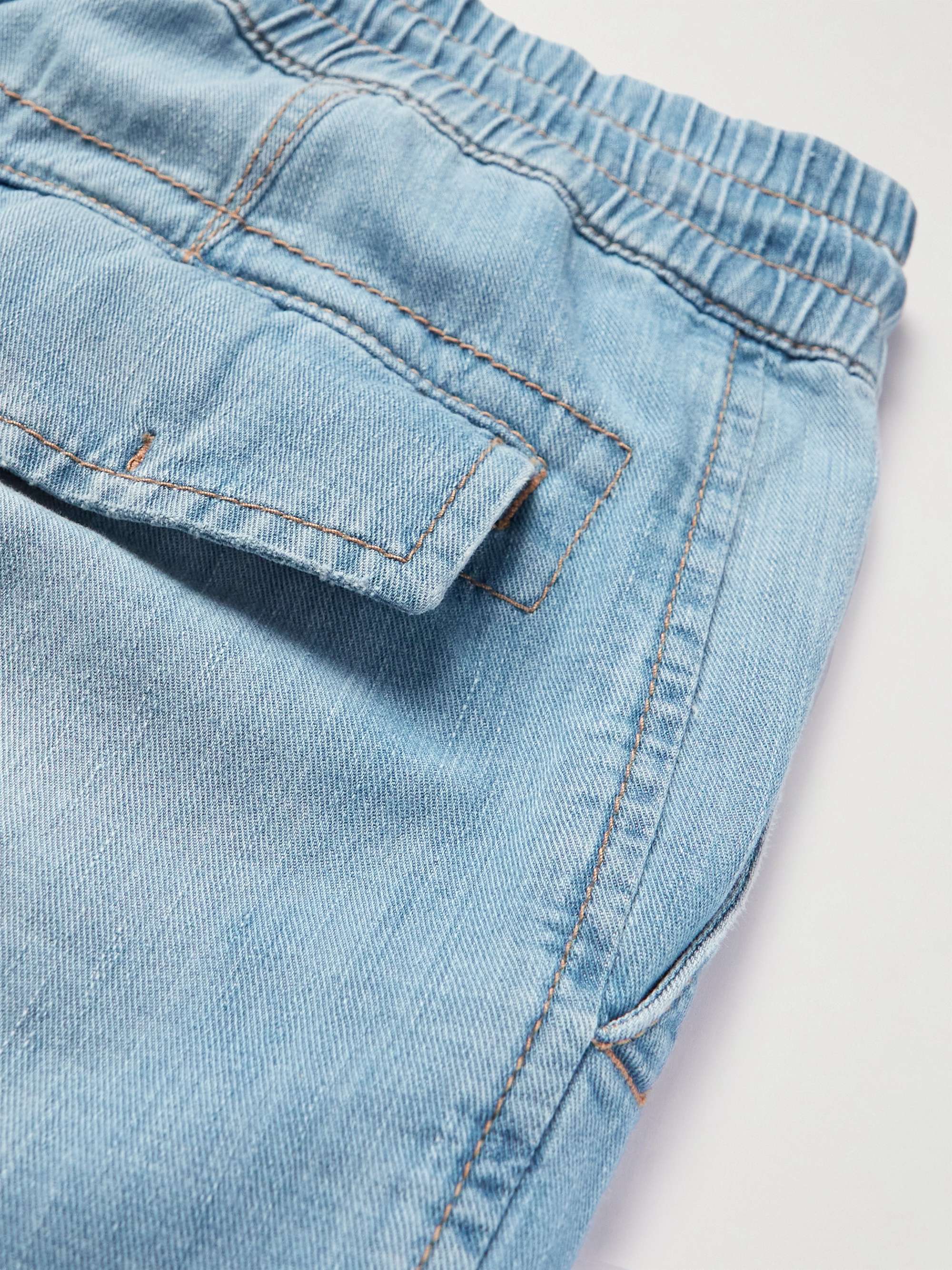 BRUNELLO CUCINELLI Straight-Leg Cotton-Chambray Drawstring Shorts