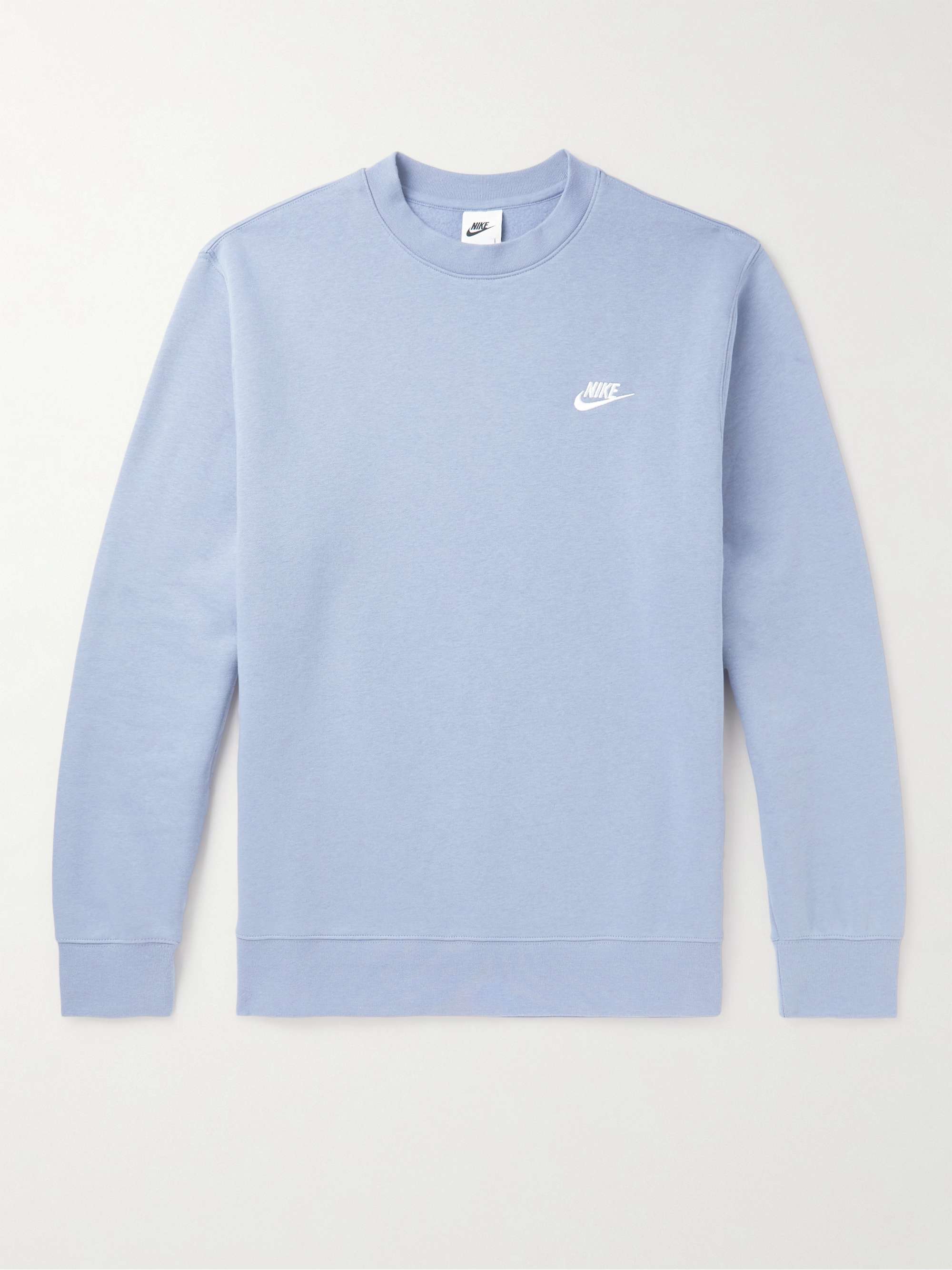 NIKE NSW Club Logo-Embroidered Cotton-Blend Jersey Sweatshirt for Men ...