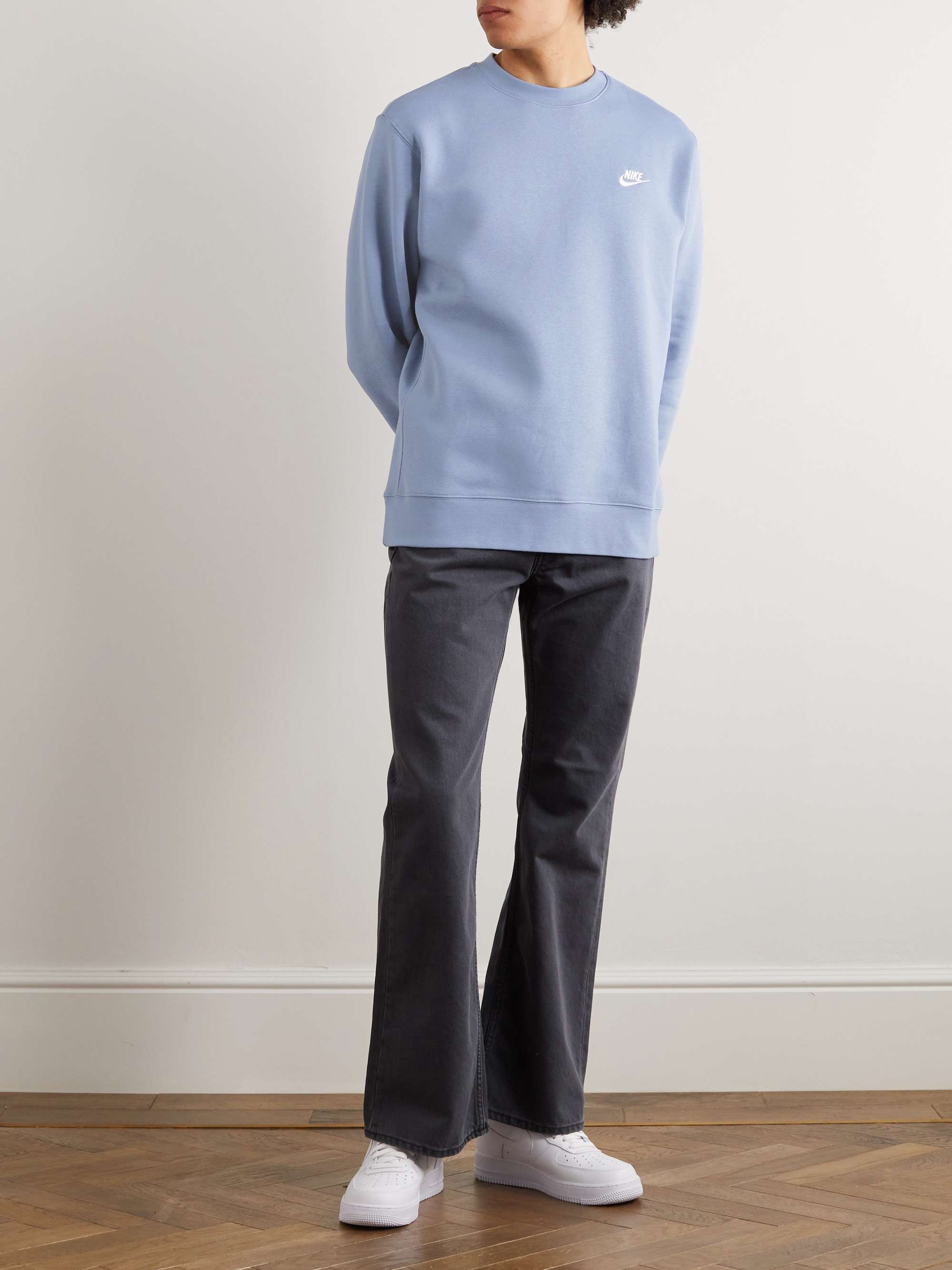 NIKE NSW Club Logo-Embroidered Cotton-Blend Jersey Sweatshirt