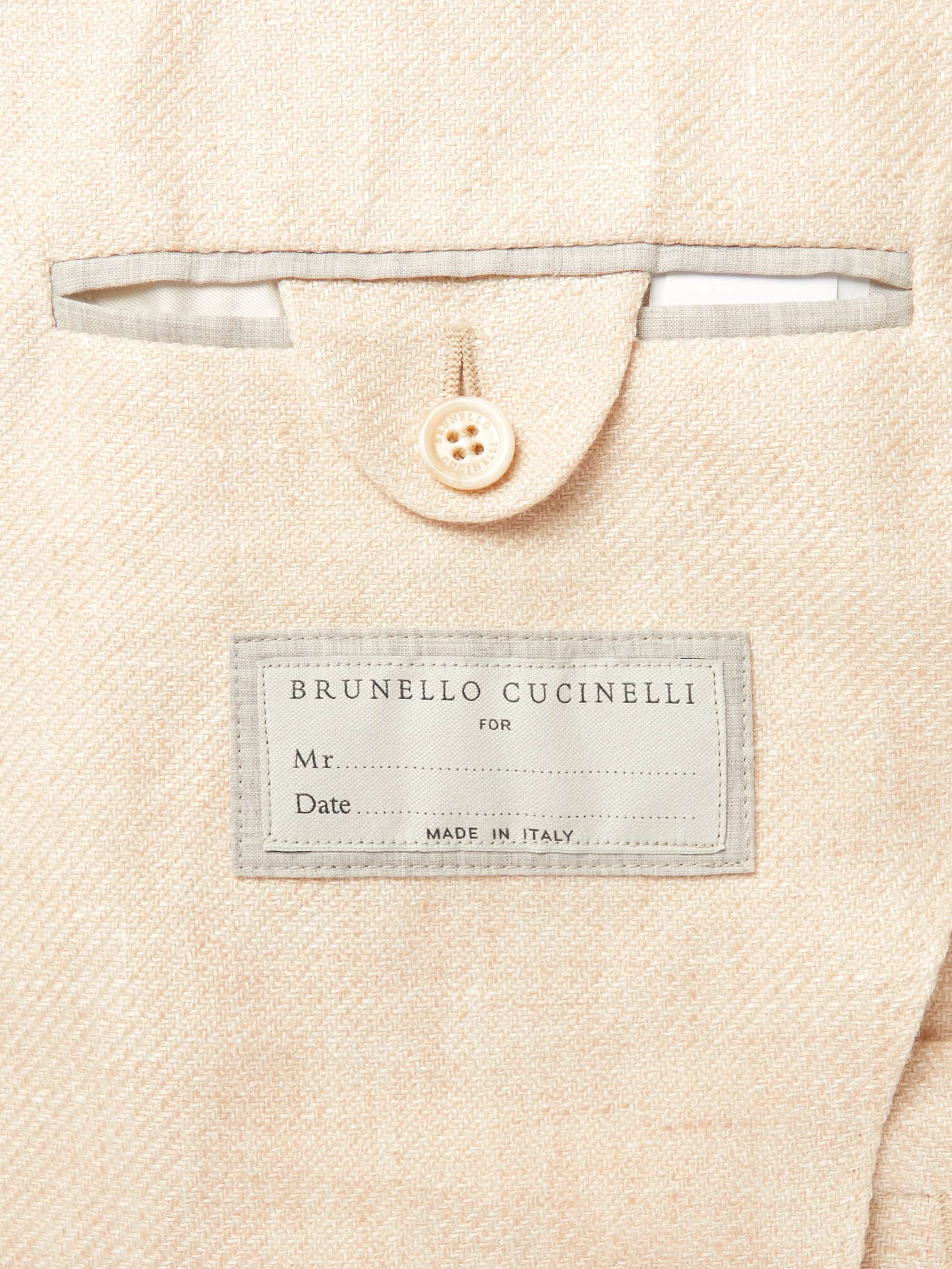 BRUNELLO CUCINELLI Linen, Wool and Silk-Blend Twill Blazer