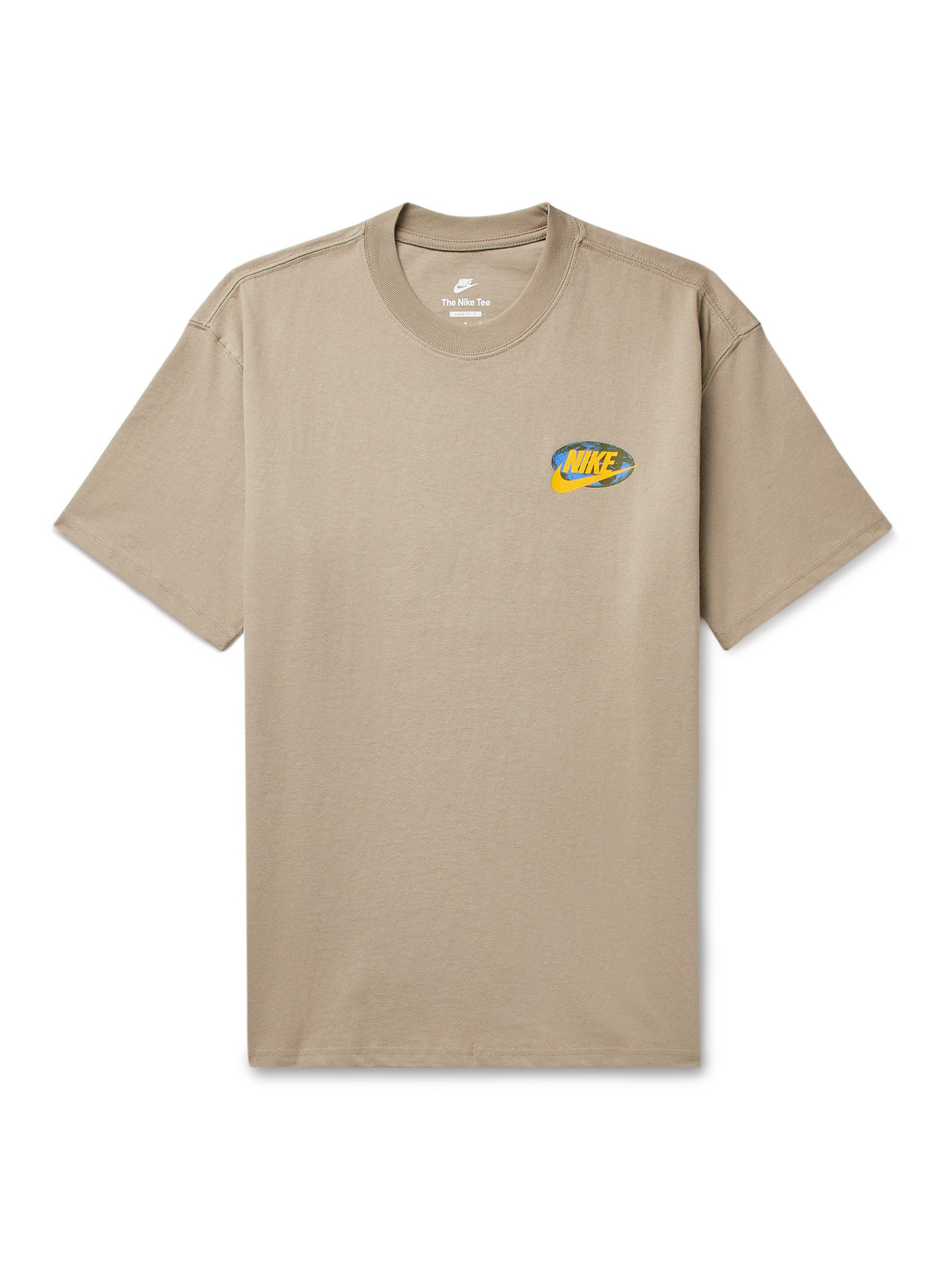 Nike Sportswear Logo-print Cotton-jersey T-shirt In Neutrals