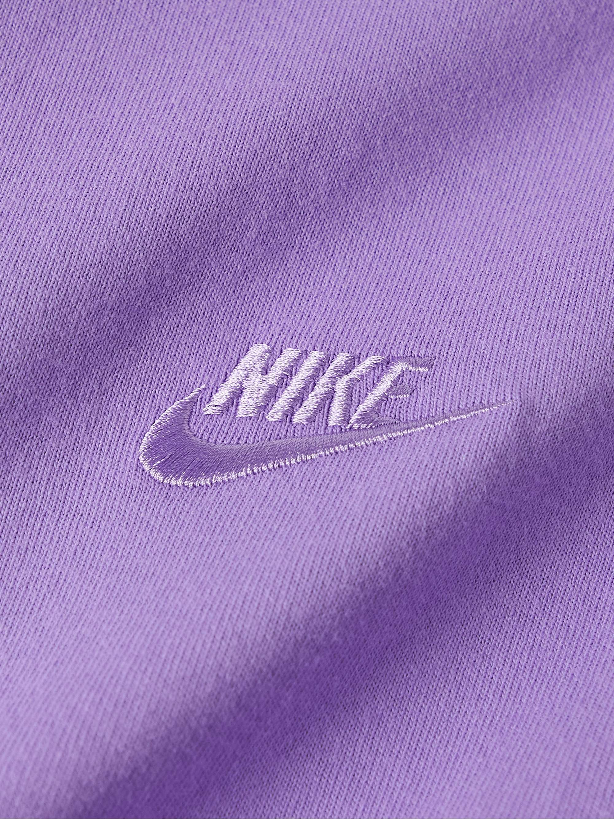 NIKE Sportswear Premium Essentials Logo-Embroidered Cotton-Jersey T ...