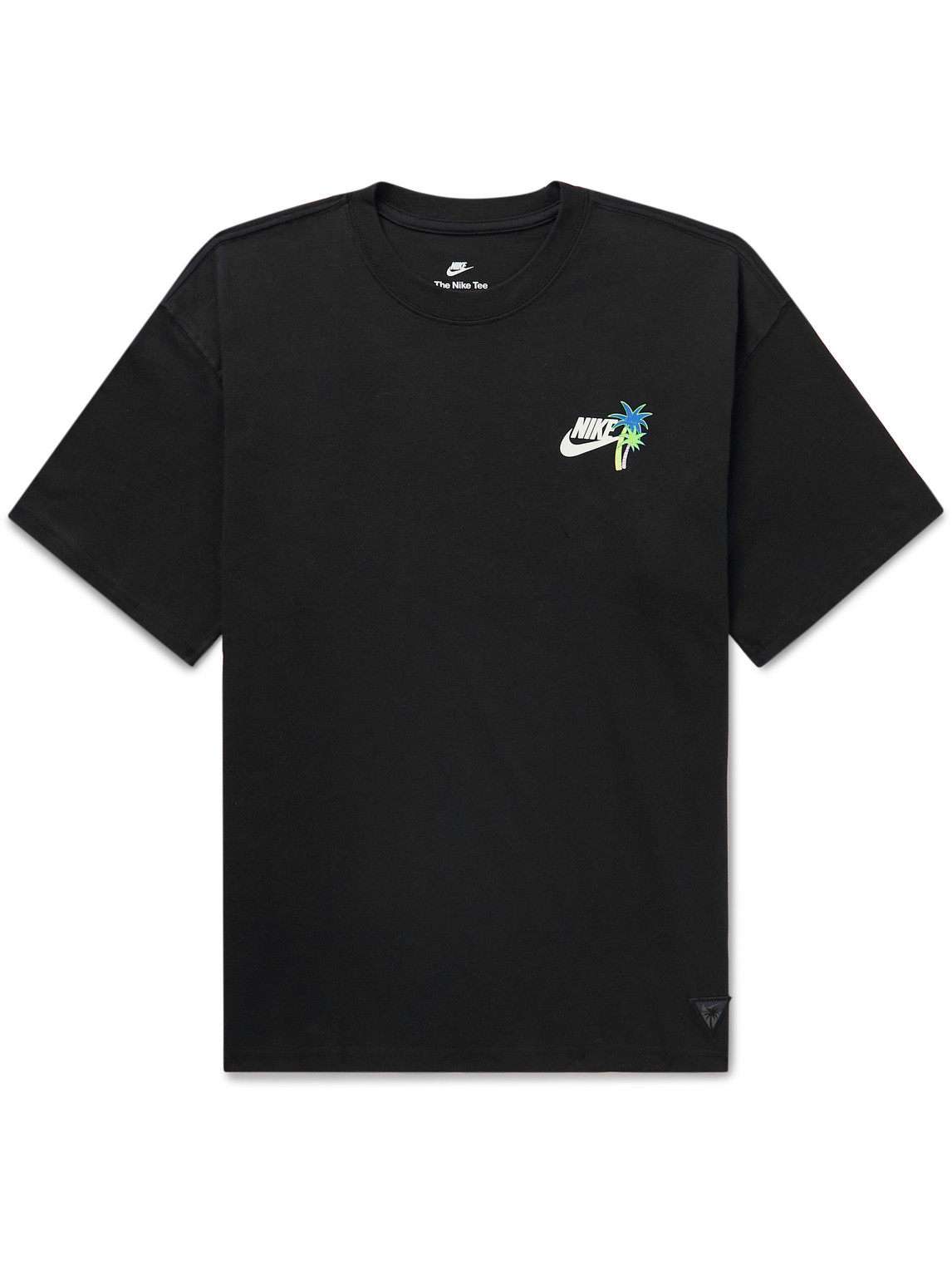 Nike Sportswear Logo-appliquéd Printed Cotton-jersey T-shirt In Black