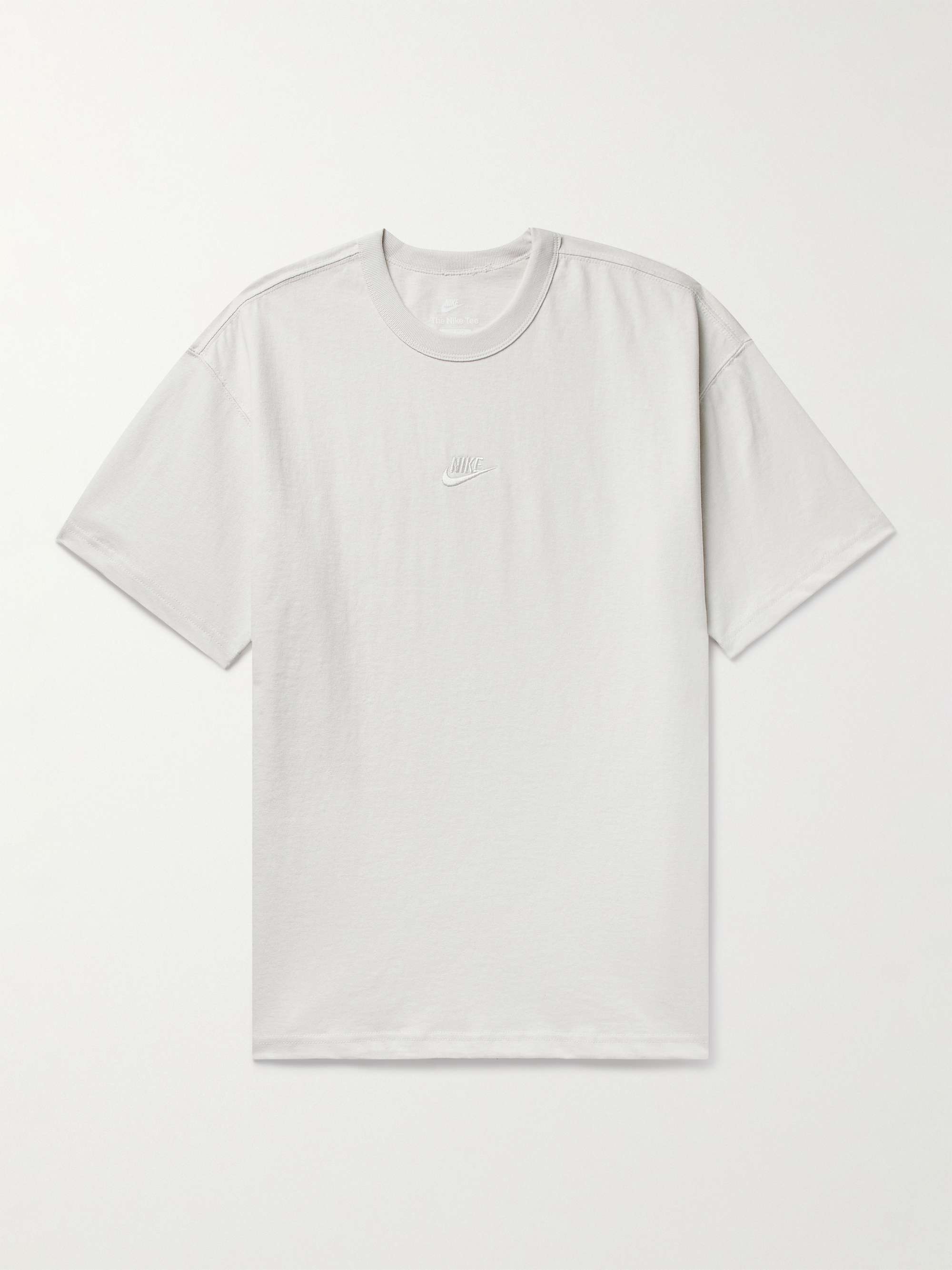 NIKE Sportswear Premium Essentials Logo-Embroidered Cotton-Jersey T ...