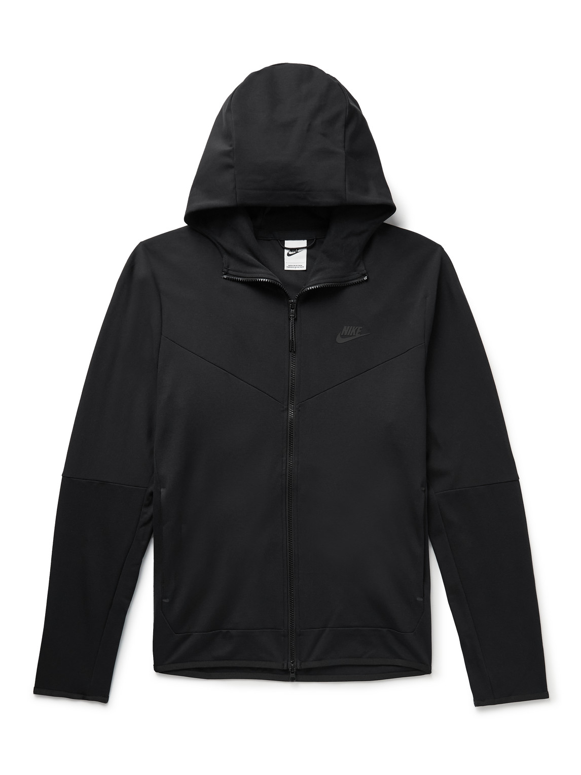 NIKE LOGO-FLOCKED TECH FLEECE ZIP-UP HOODIE