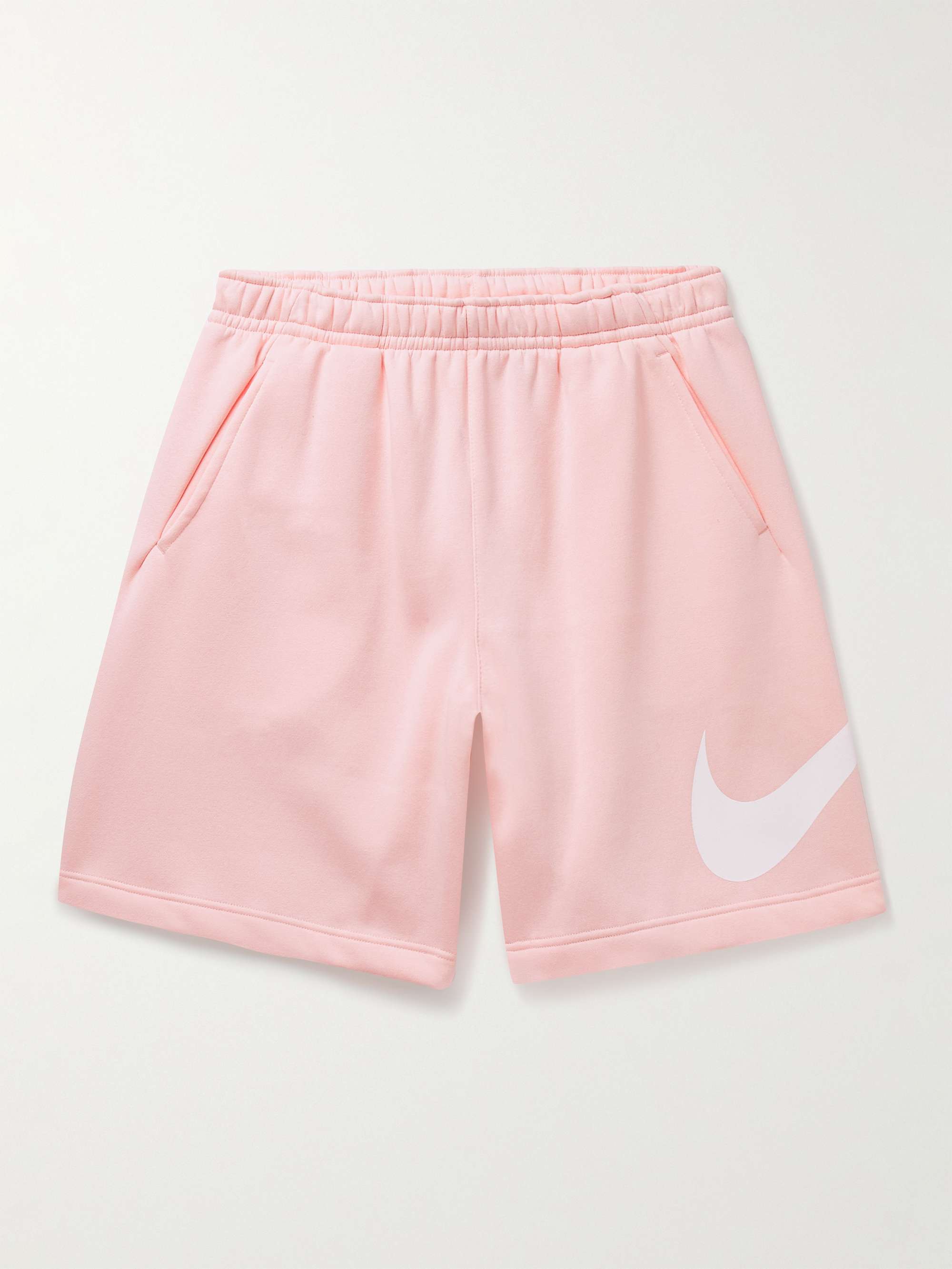 NIKE Sportswear Club Wide-Leg Logo-Print Cotton-Blend Jersey Shorts