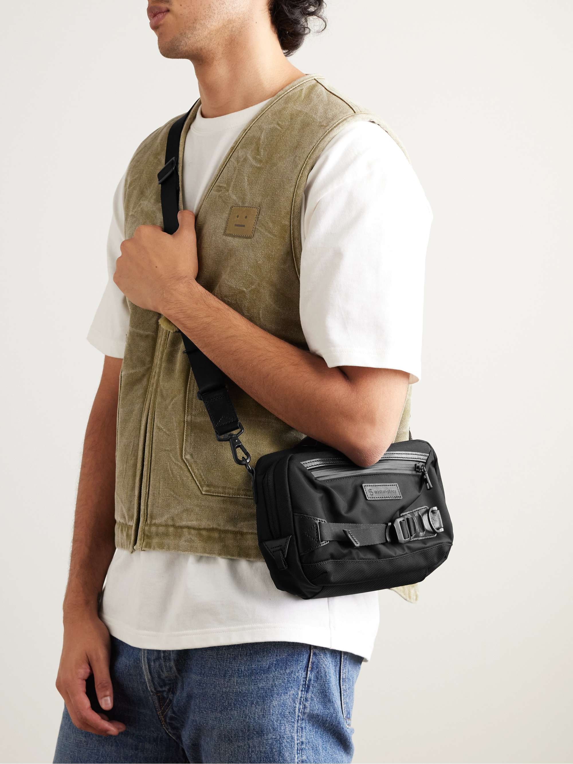 MASTER-PIECE Small Leather-Trimmed CORDURA® Nylon Messenger Bag for Men ...