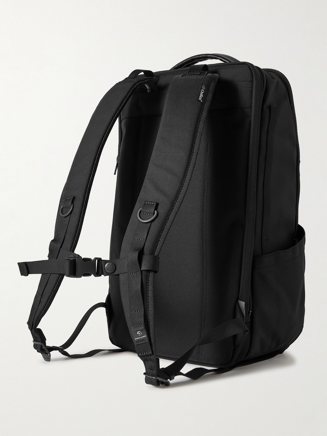 Master-piece Rise Ver.2 Leather-trimmed Mastertex-09 Backpack In Black