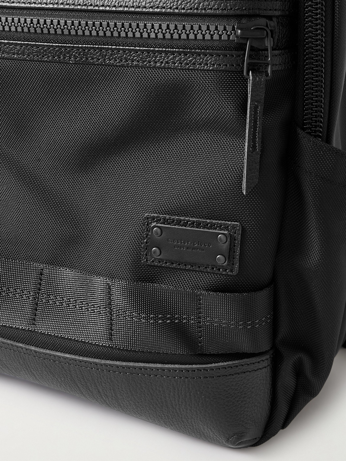 Master-piece Rise Ver.2 Leather-trimmed Mastertex-09 Backpack In Black