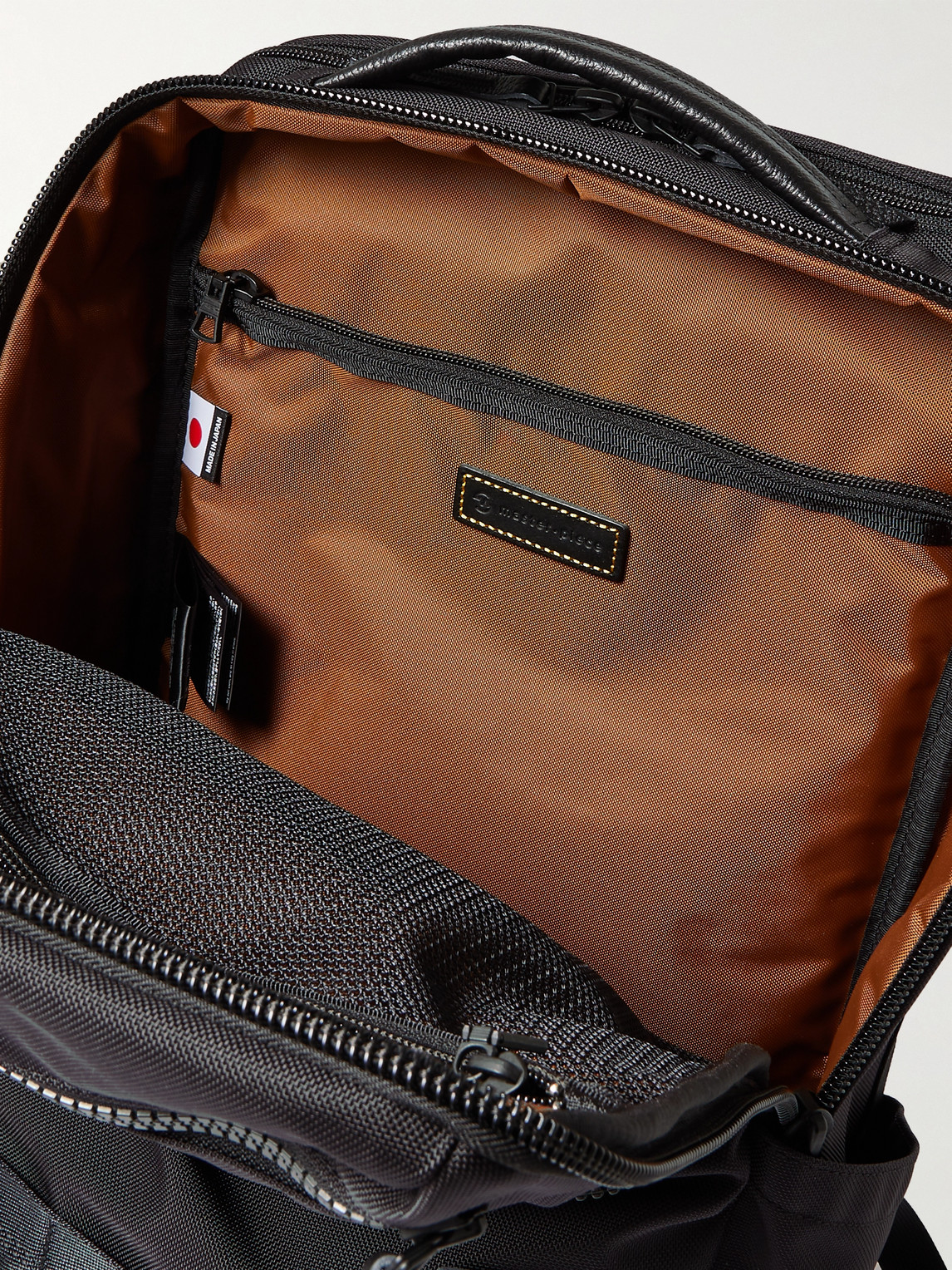 Master-piece Rise Ver.2 Leather-trimmed Mastertex-09 Backpack In Black