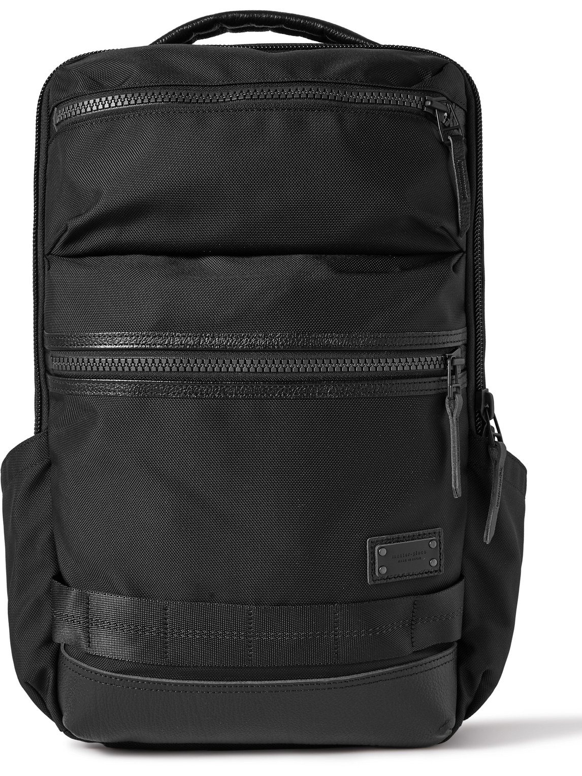 Master-piece Rise Ver.2 Leather-trimmed Mastertex-09 Backpack In Black