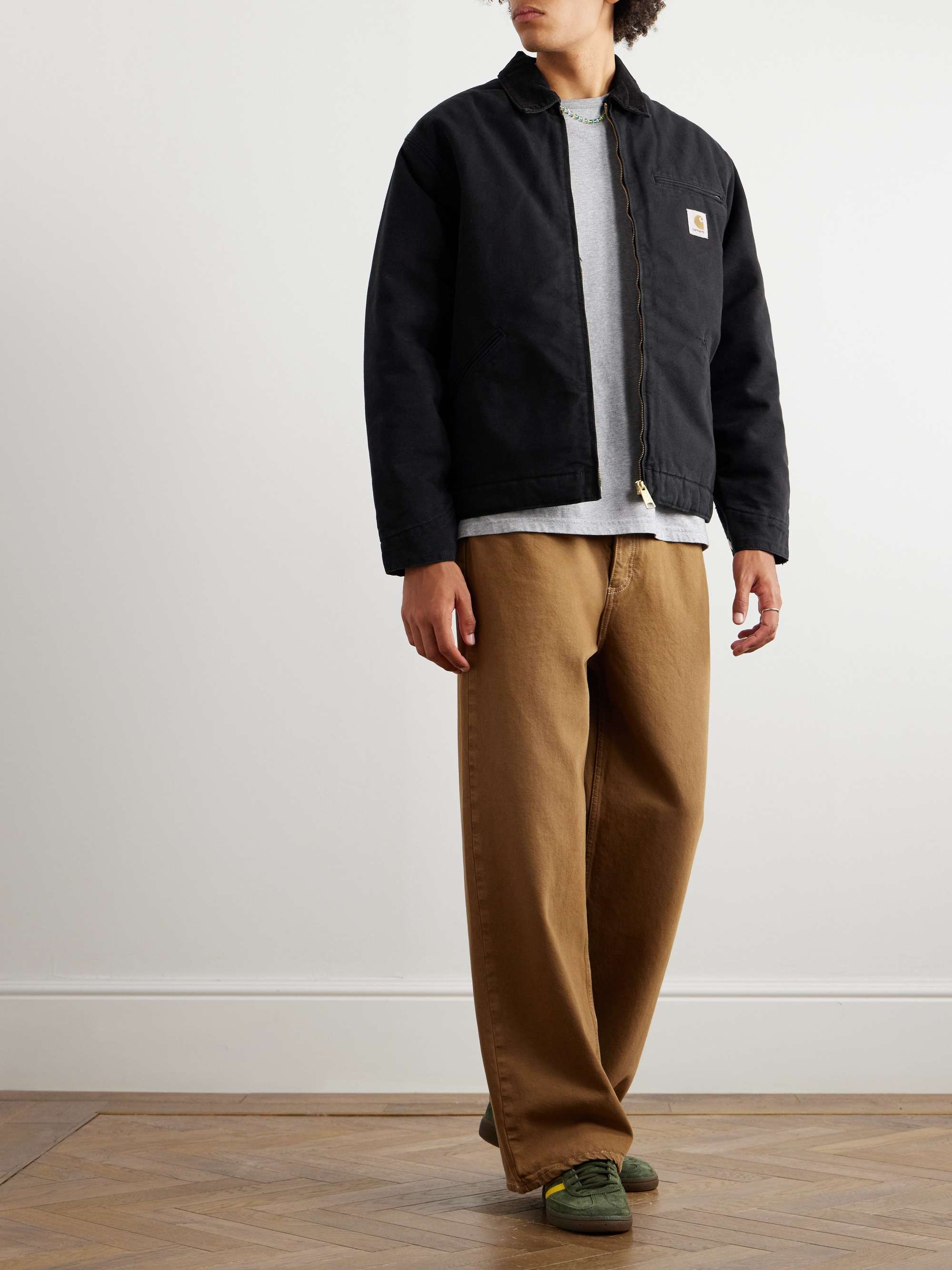CARHARTT WIP OG Detroit Corduroy-Trimmed Padded Organic Cotton-Canvas Jacket