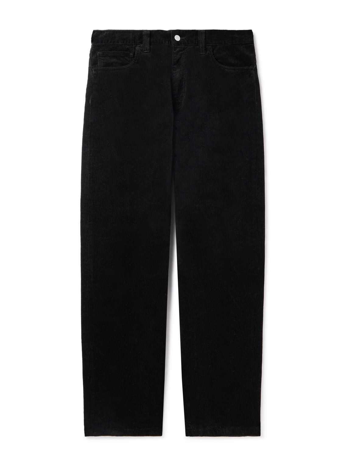 Shop Carhartt Landon Straight-leg Cotton-corduroy Trousers In Black
