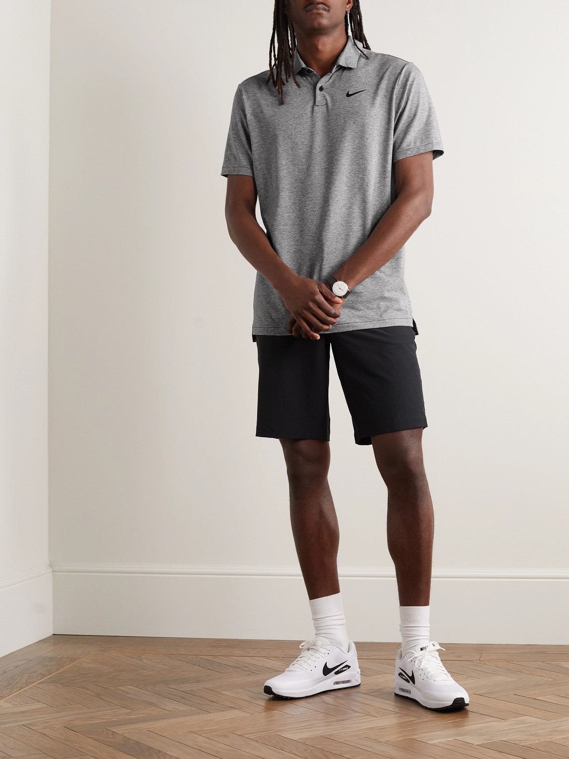 Shop Nike Tour Dri-fit Golf Polo Shirt In Gray