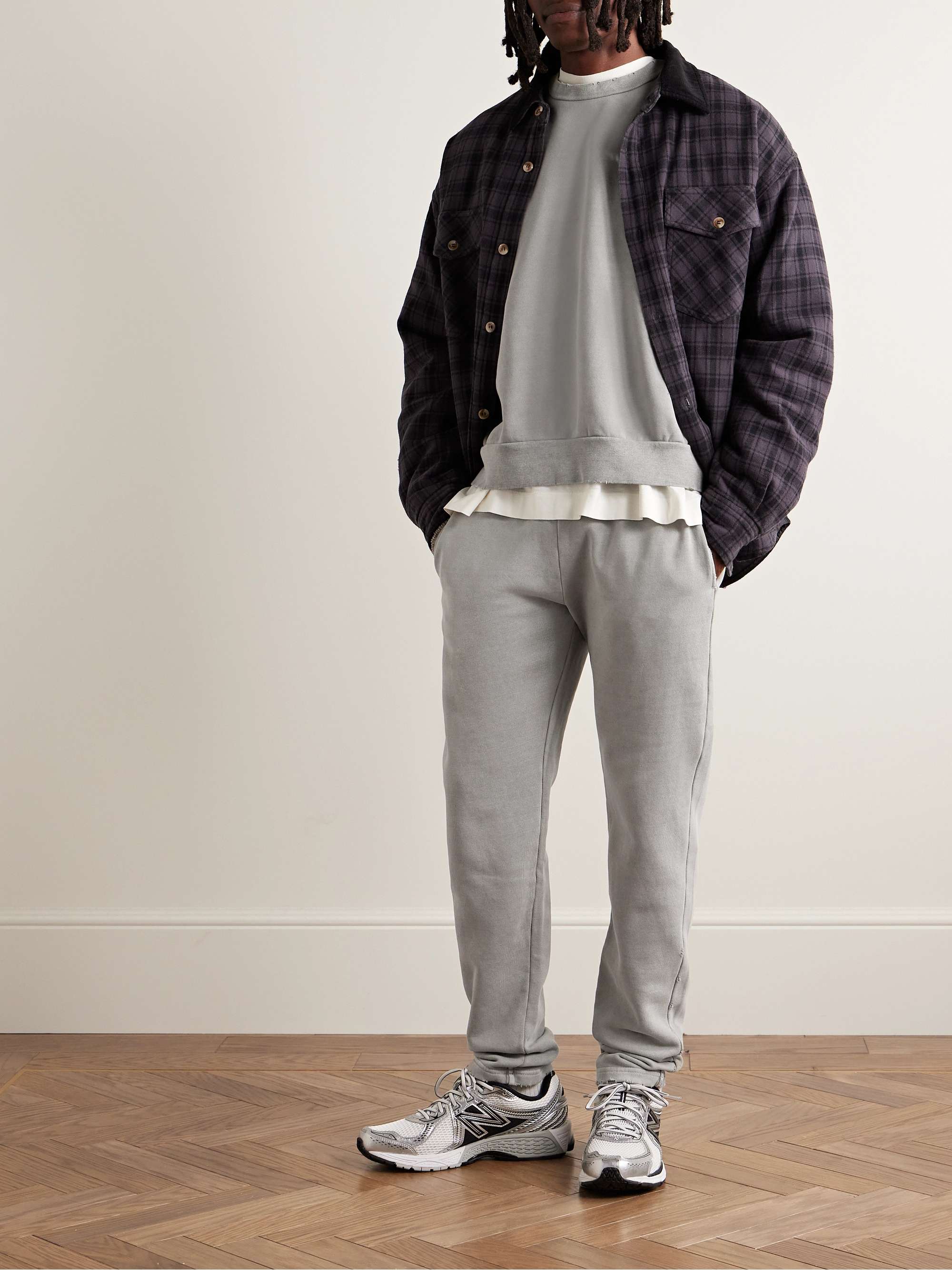 JOHN ELLIOTT Folsom Tapered Distressed CottonJersey Sweatpants for Men
