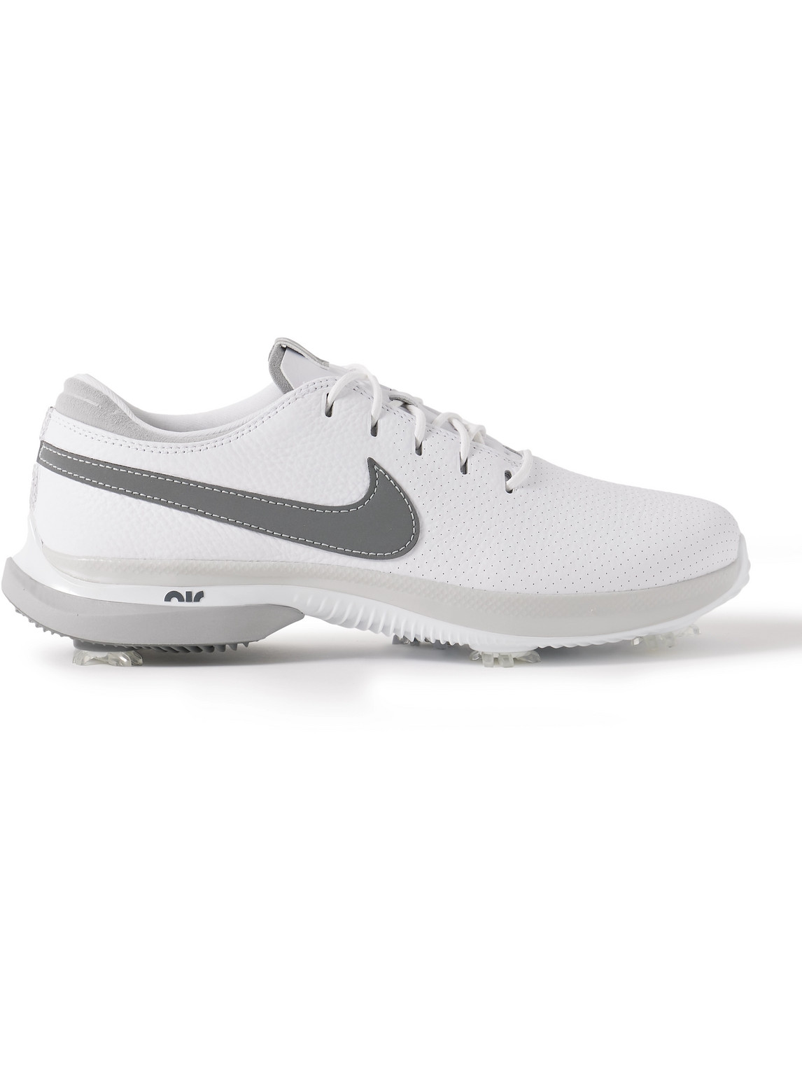 Shop Nike Air Zoom Victory Tour 3 Suede And Nubuck-trimmed Full-grain Leather Golf Sneakers In White