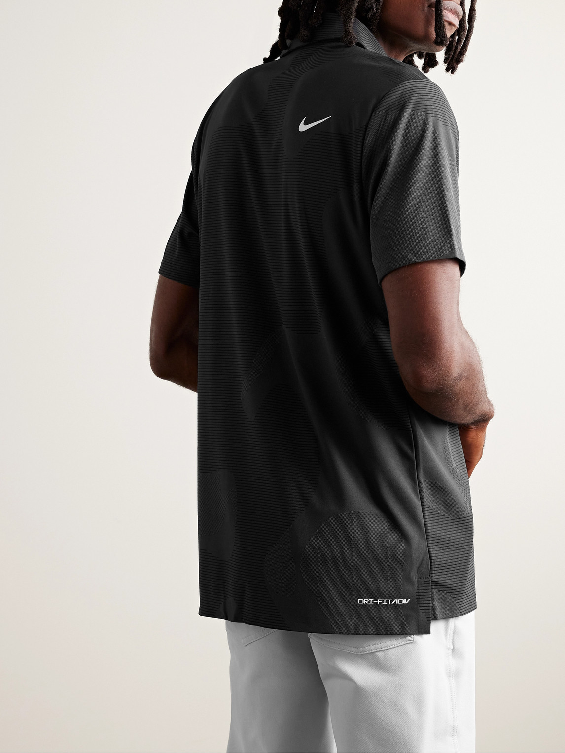 Shop Nike Tour Dri-fit Adv Jacquard Golf Polo Shirt In Black