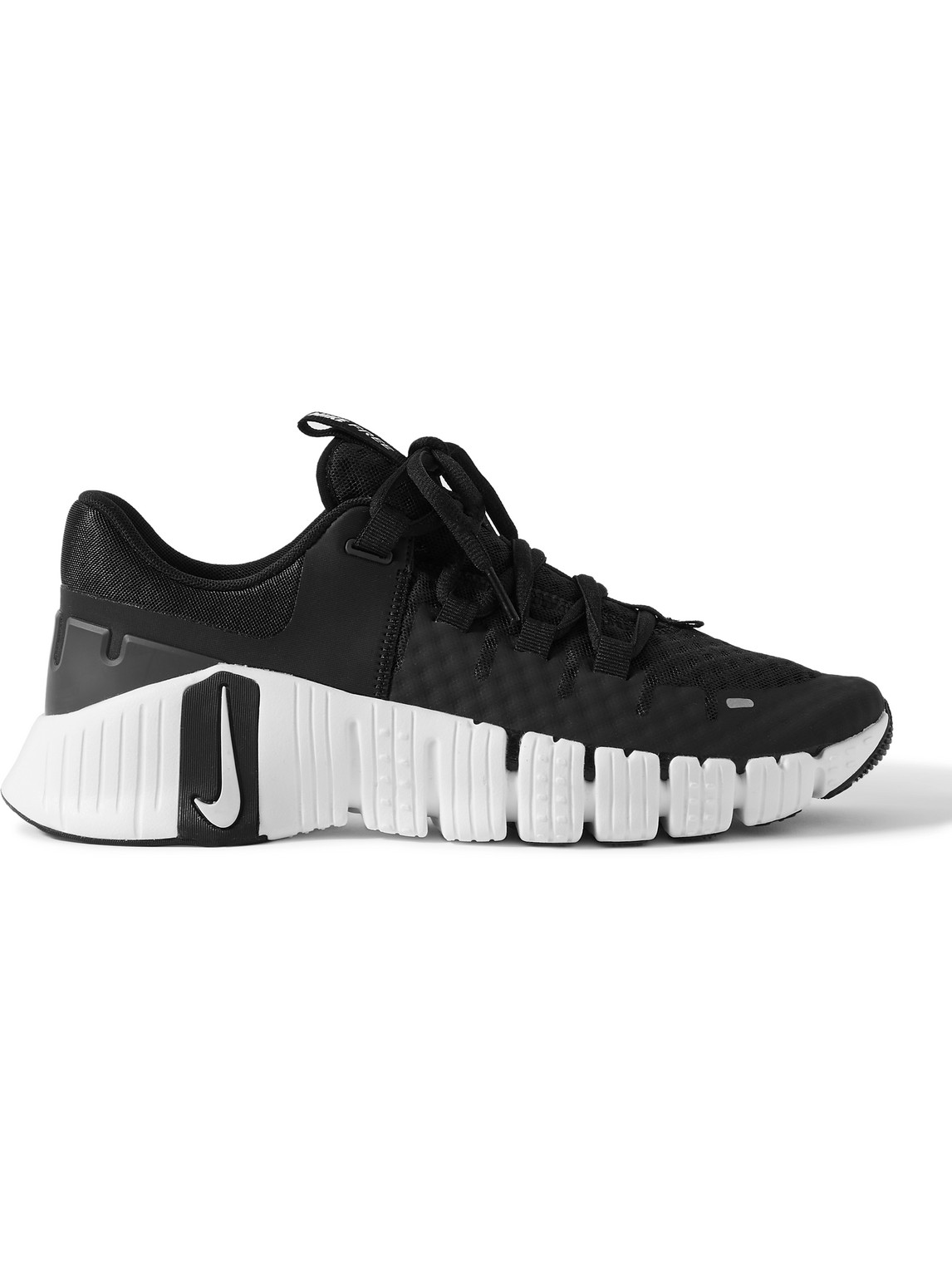 Nike Free Metcon 5 Rubber-trimmed Mesh Sneakers In Black