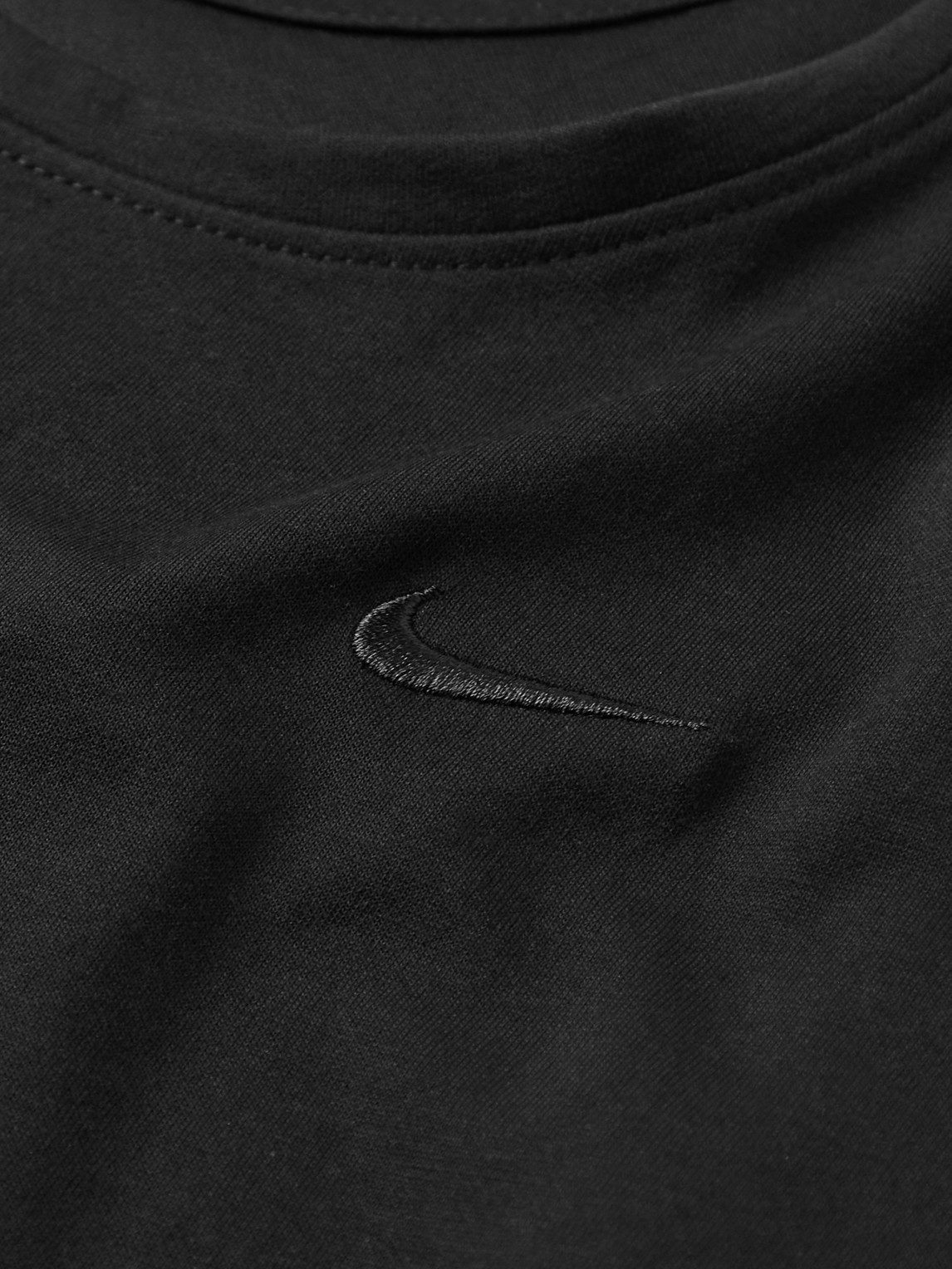 Shop Nike Primary Logo-embroidered Cotton-blend Dri-fit Tank Top In Black