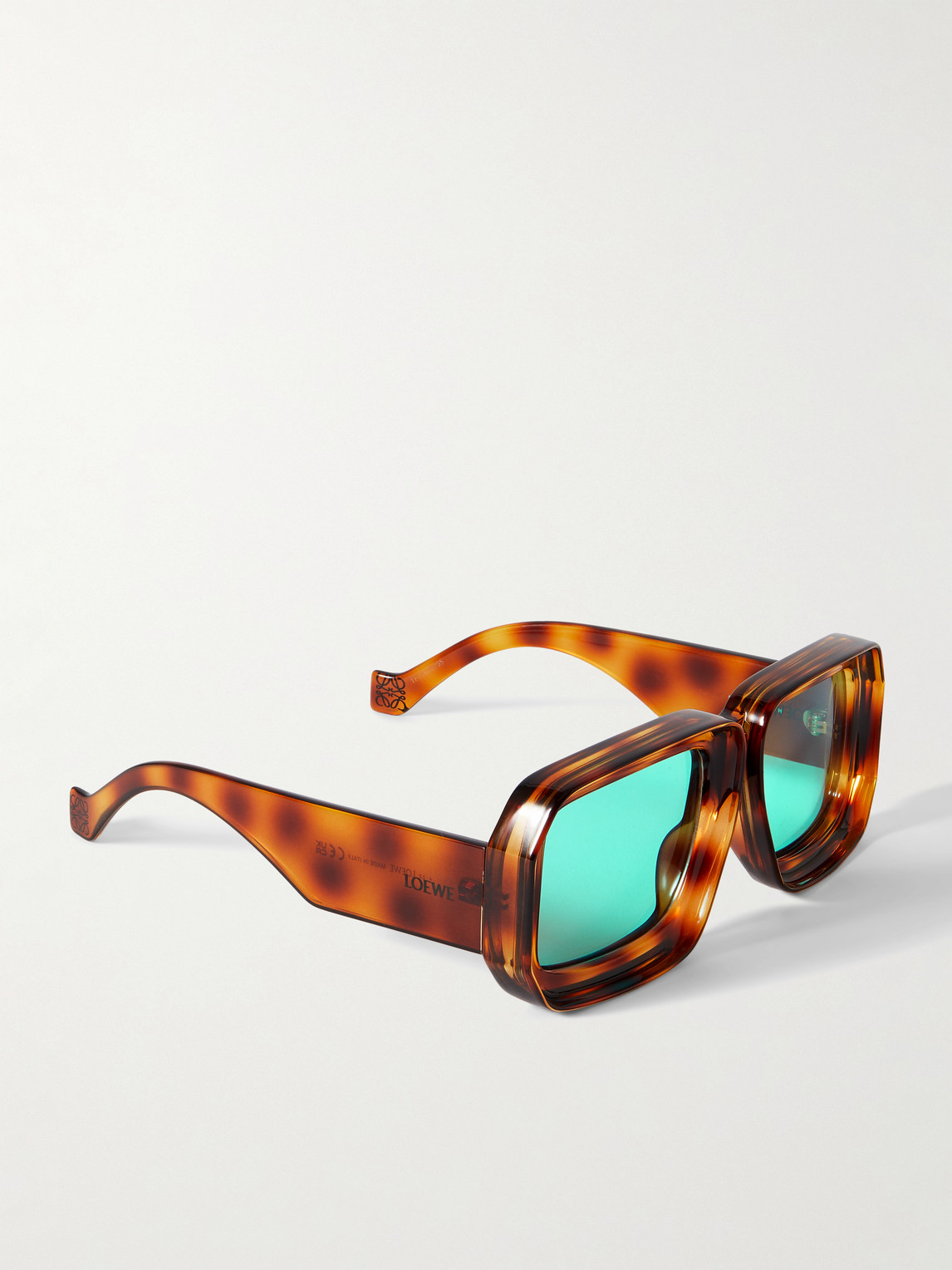 Shop Loewe Paula's Ibiza Dive Oversized Square-frame Tortoiseshell Acetate Sunglasses In Brown