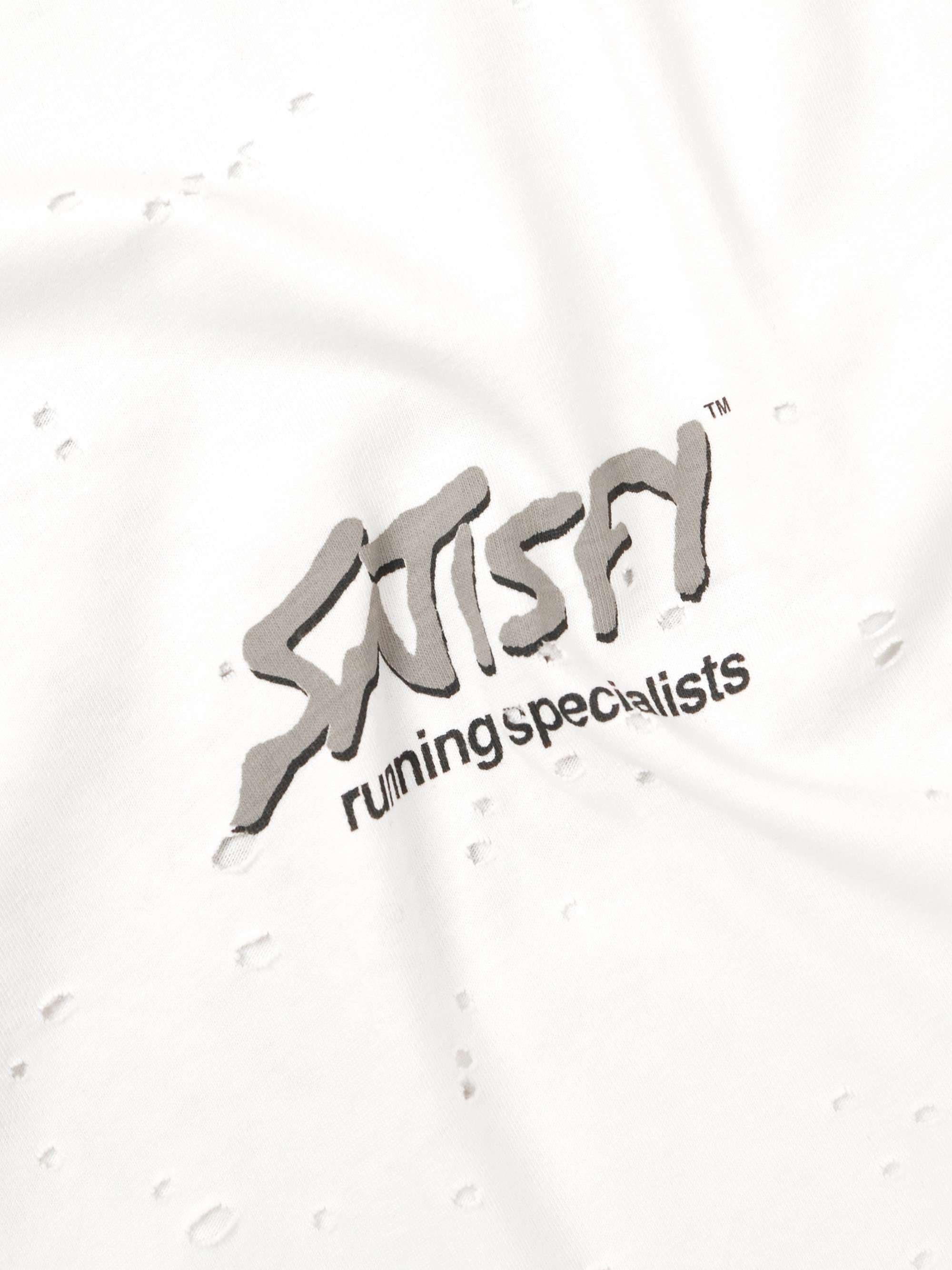 SATISFY Distressed Logo-Print MothTech Cotton-Jersey T-Shirt