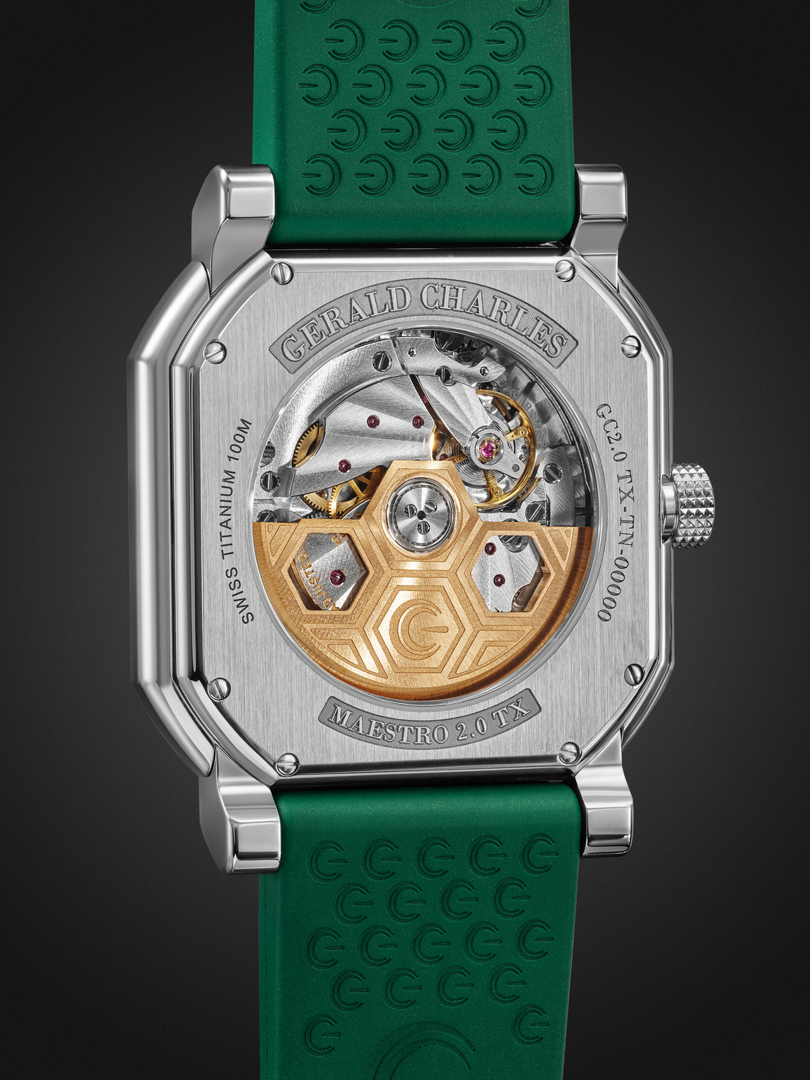 Shop Gerald Charles Maestro Gc Sport Limited Edition Automatic Chronograph 39mm Titanium And Rubber Watch, Ref. No. Gc2. In Green