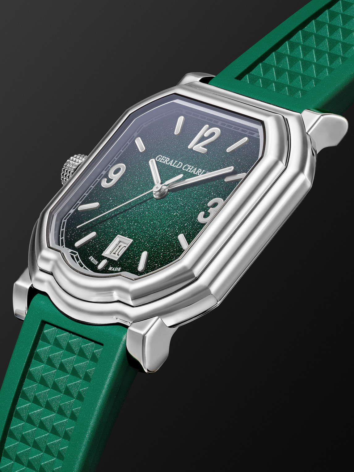 Shop Gerald Charles Maestro Gc Sport Limited Edition Automatic Chronograph 39mm Titanium And Rubber Watch, Ref. No. Gc2. In Green