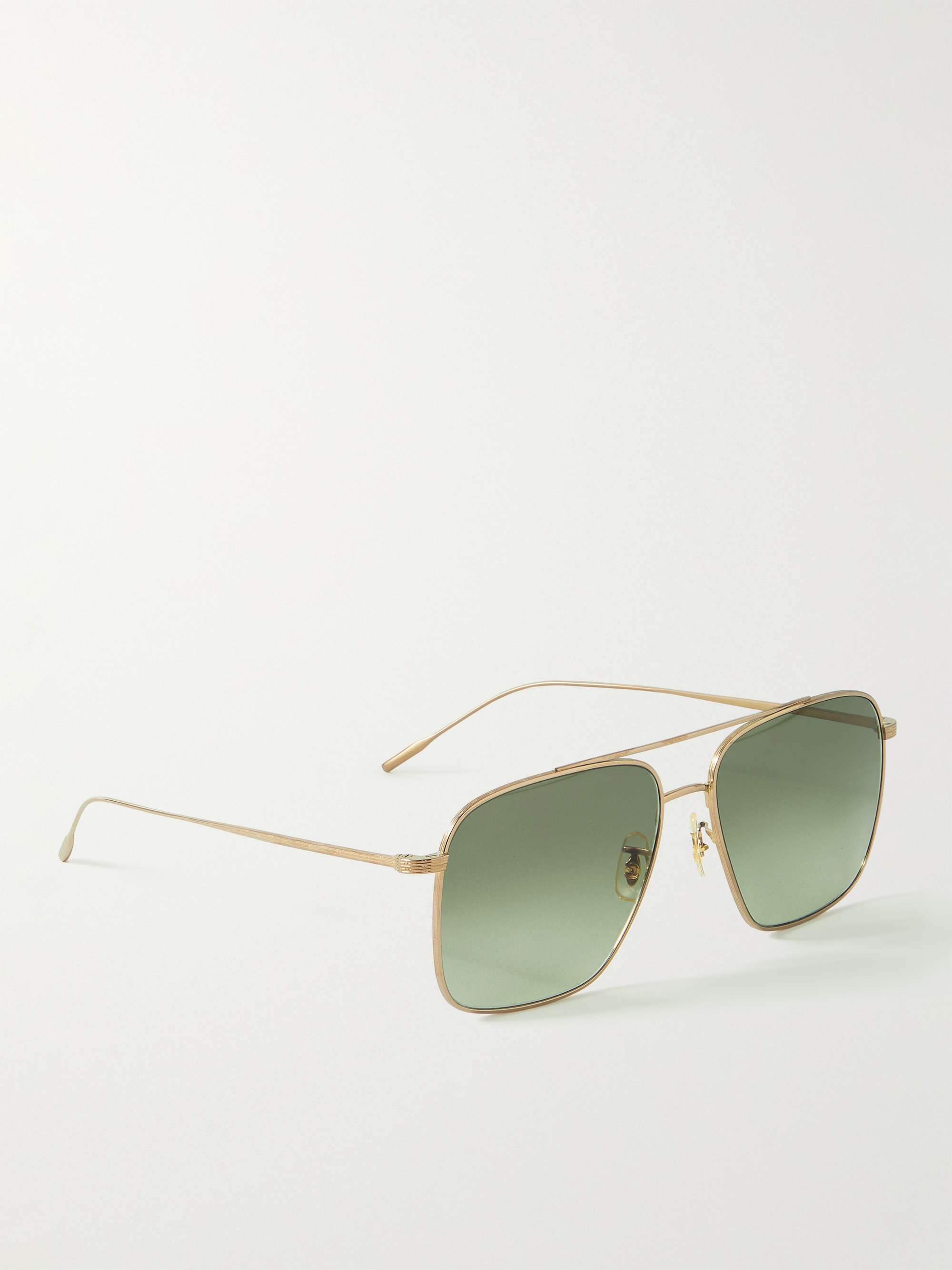 OLIVER PEOPLES Dresner Aviator-Style Gold-Tone Sunglasses for Men | MR ...