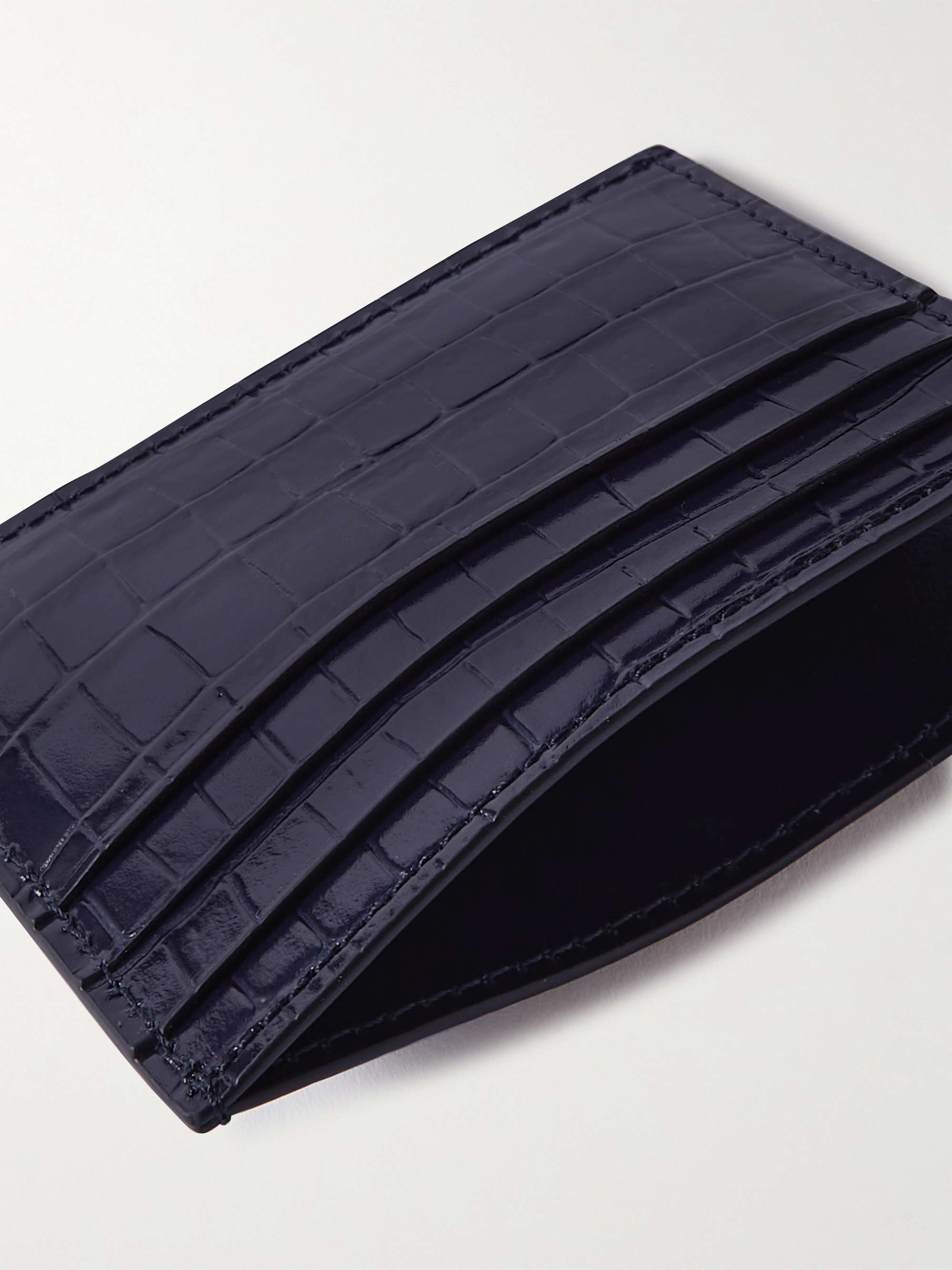 crocodile-embossed patent leather wallet, TOM FORD