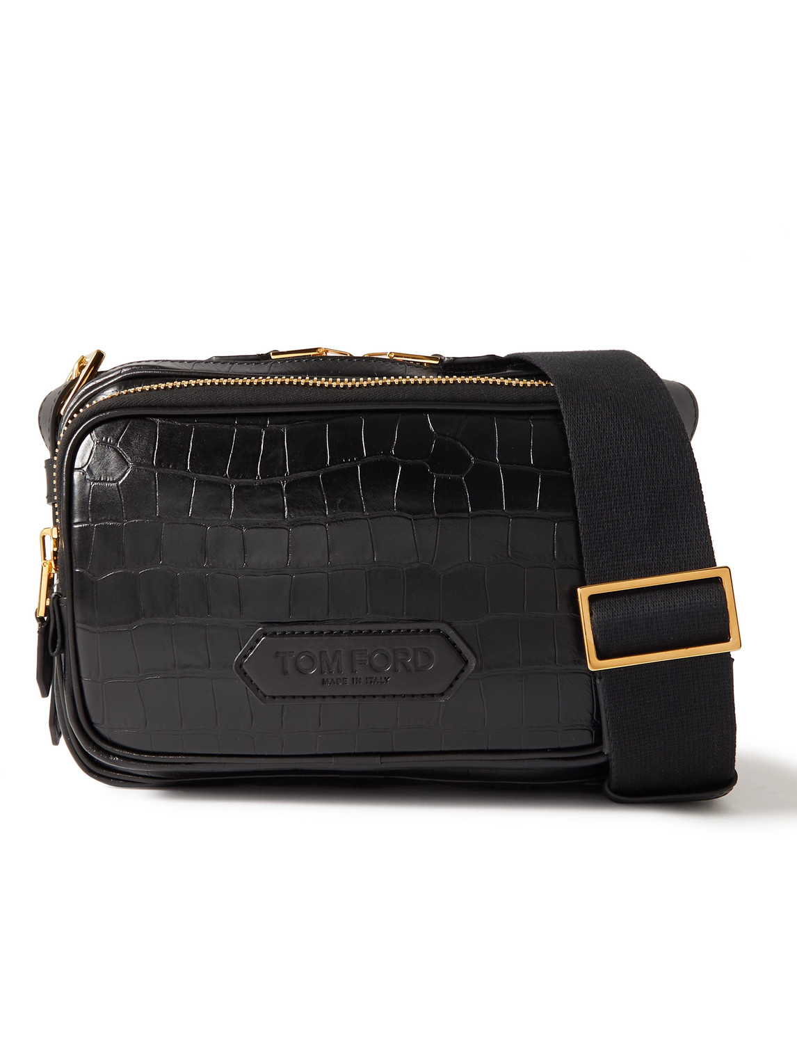 TOM FORD Croc-Effect Leather Messenger Bag Smart Closet