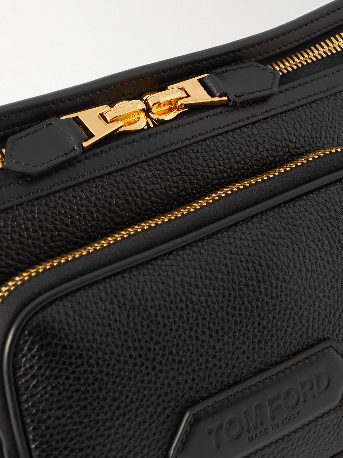 Shop Tom Ford Full-grain Leather Belt Bag In Black
