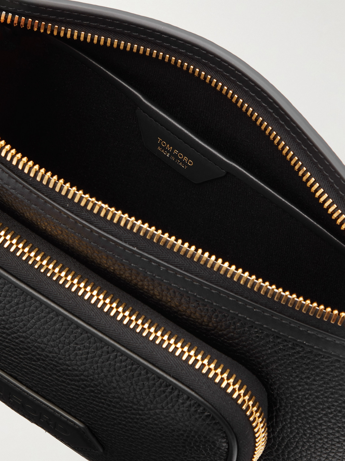 Shop Tom Ford Full-grain Leather Belt Bag In Black