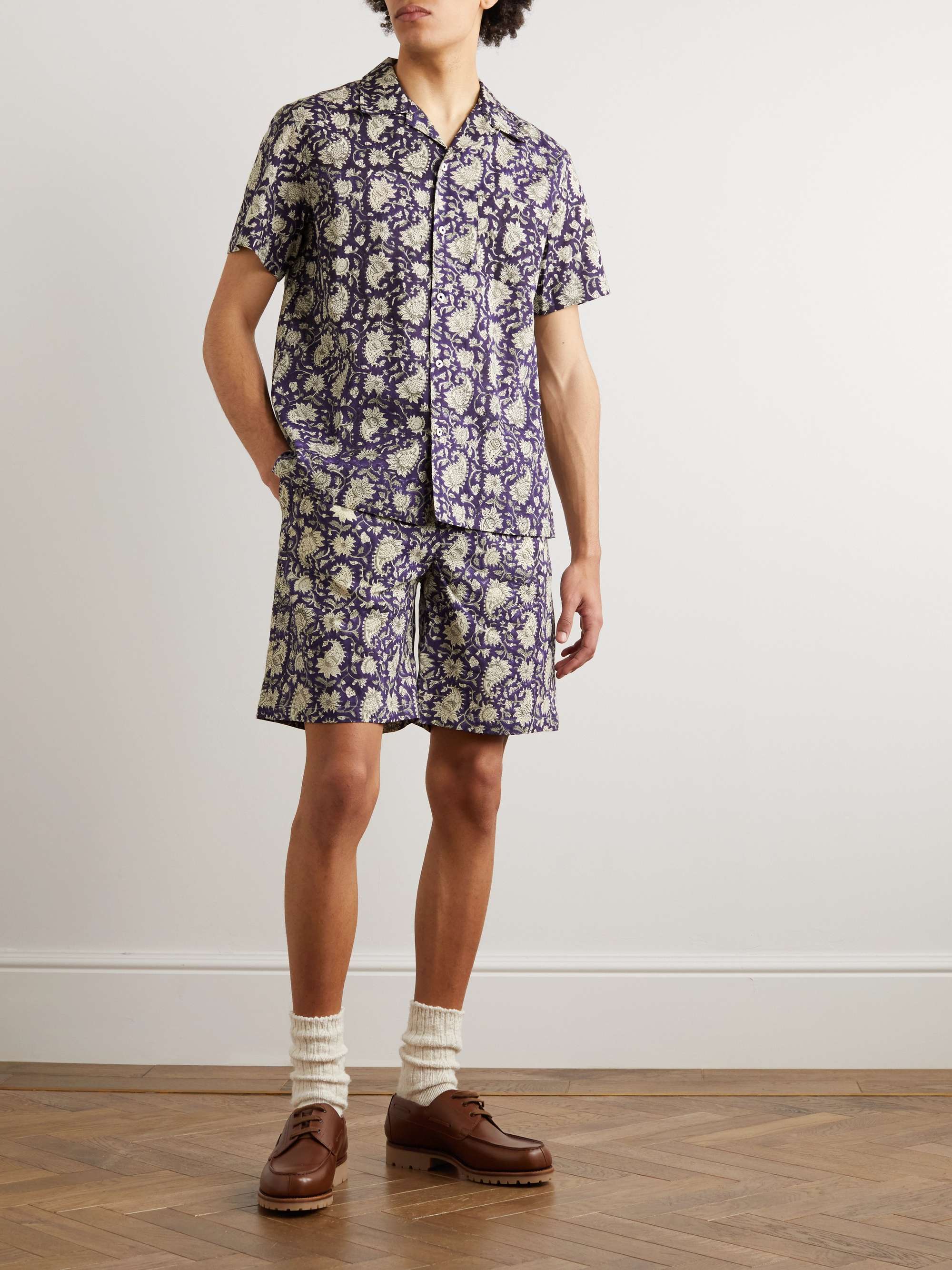 DE BONNE FACTURE Printed Cotton-Gauze Shirt