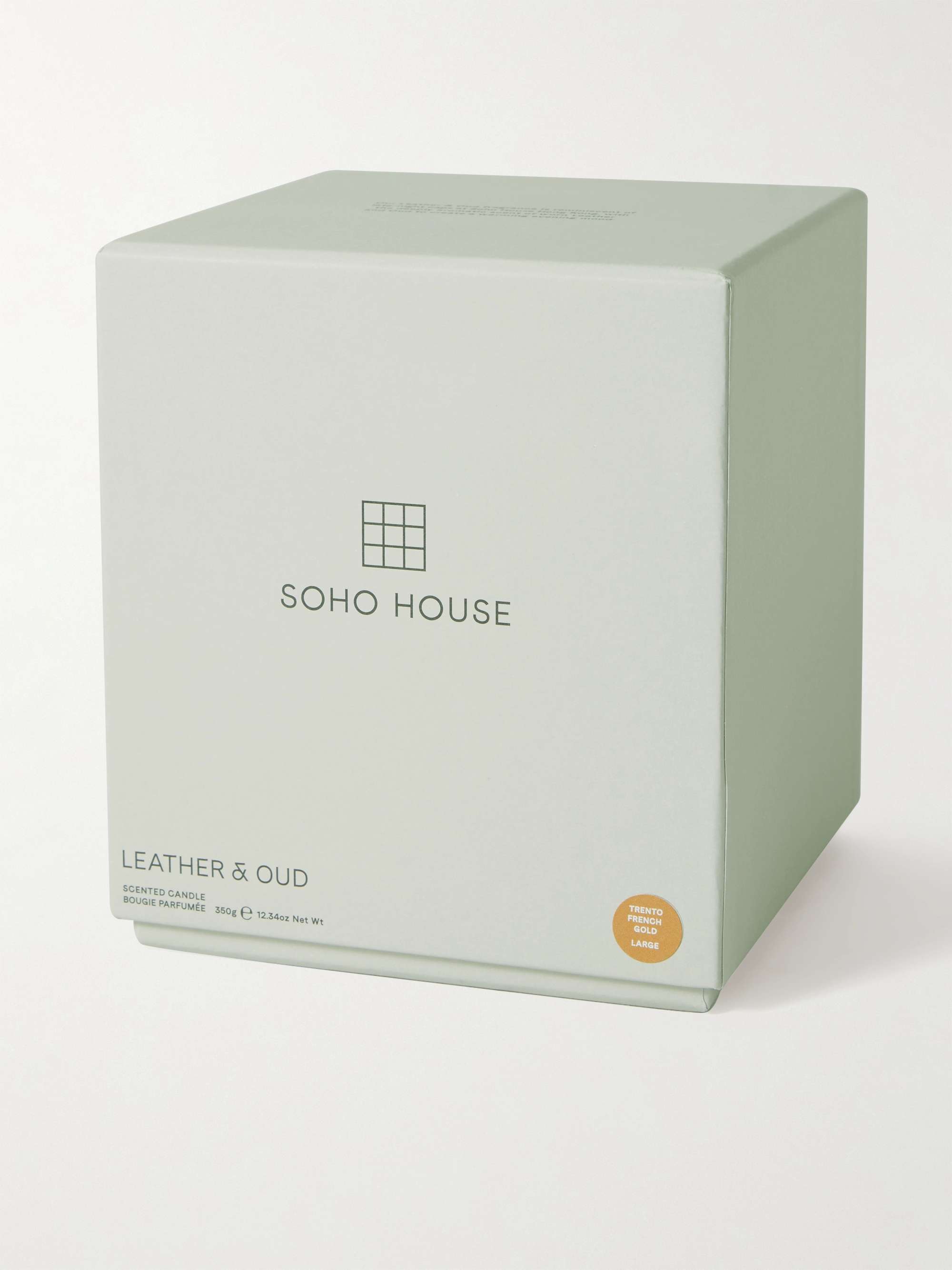 SOHO HOME Trento Leather & Oud Candle Marble Candle, 350g