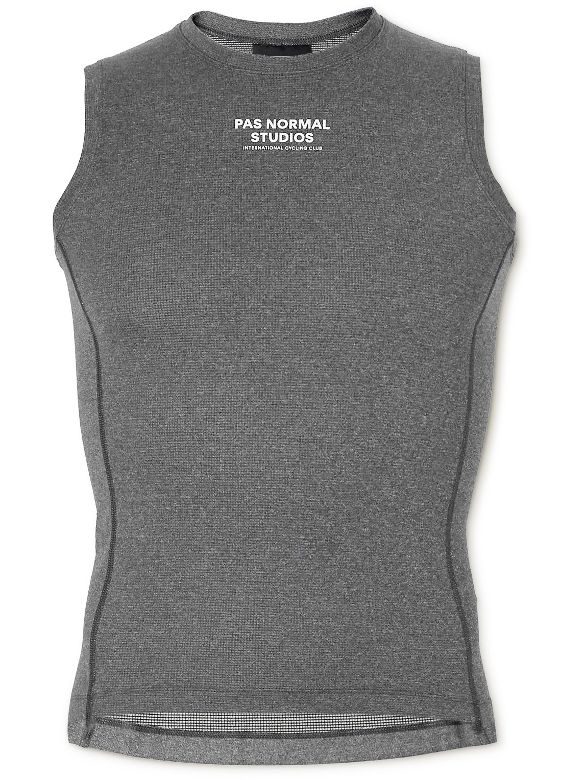 Pas Normal Studios Mid Logo-print Polartec® Power Wool™ Cycling Base Layer In Gray