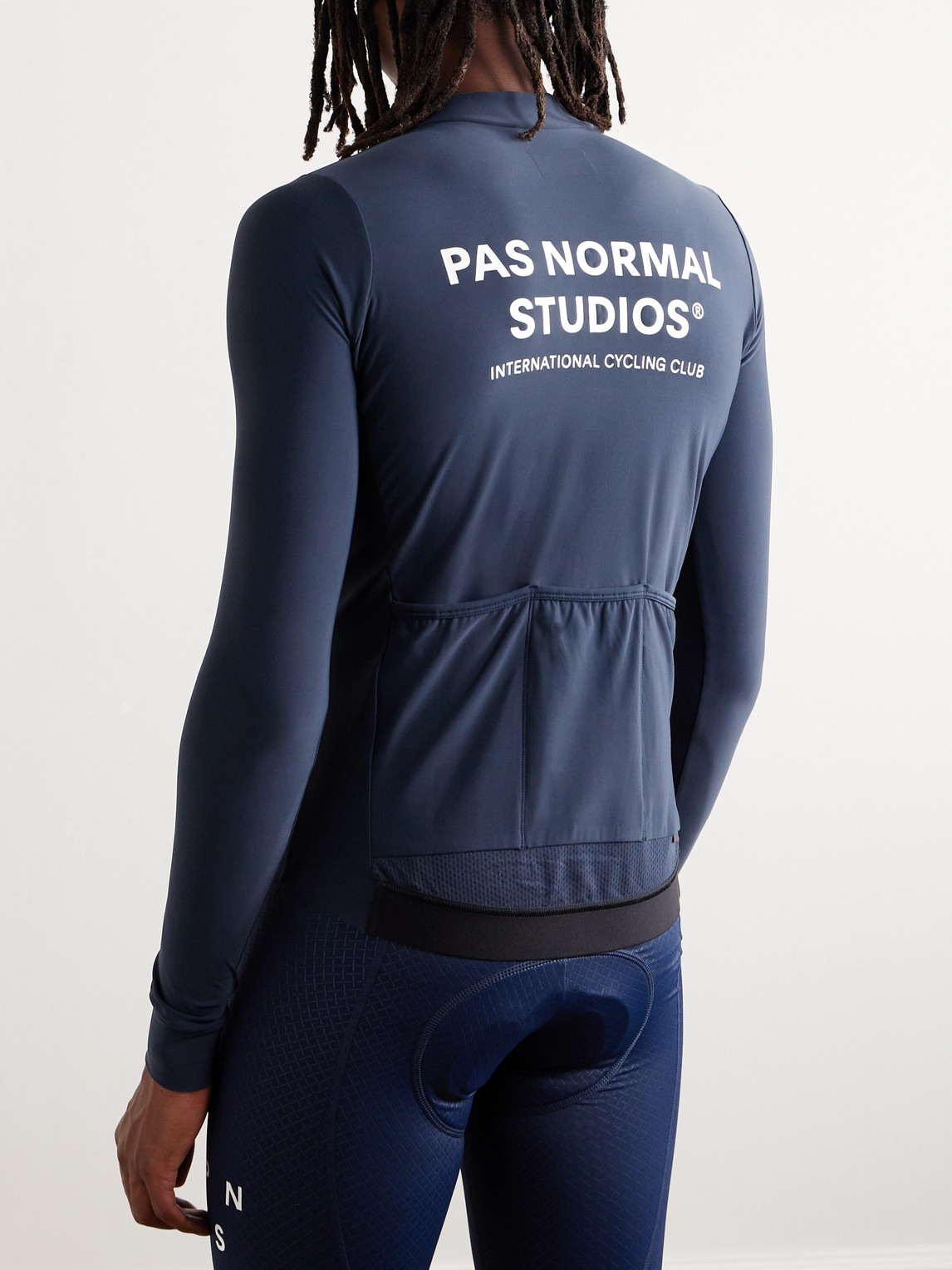 Shop Pas Normal Studios Mechanism Logo-print Cycling Jersey In Blue