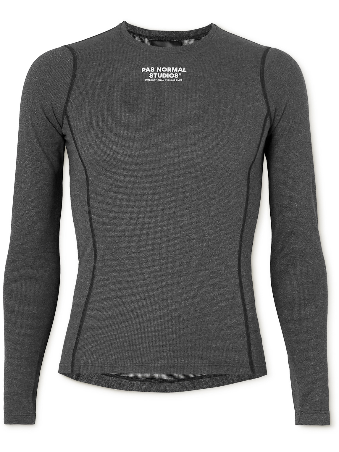 Pas Normal Studios Mid Logo-print Polartec® Power Wool™ Cycling Base Layer In Gray