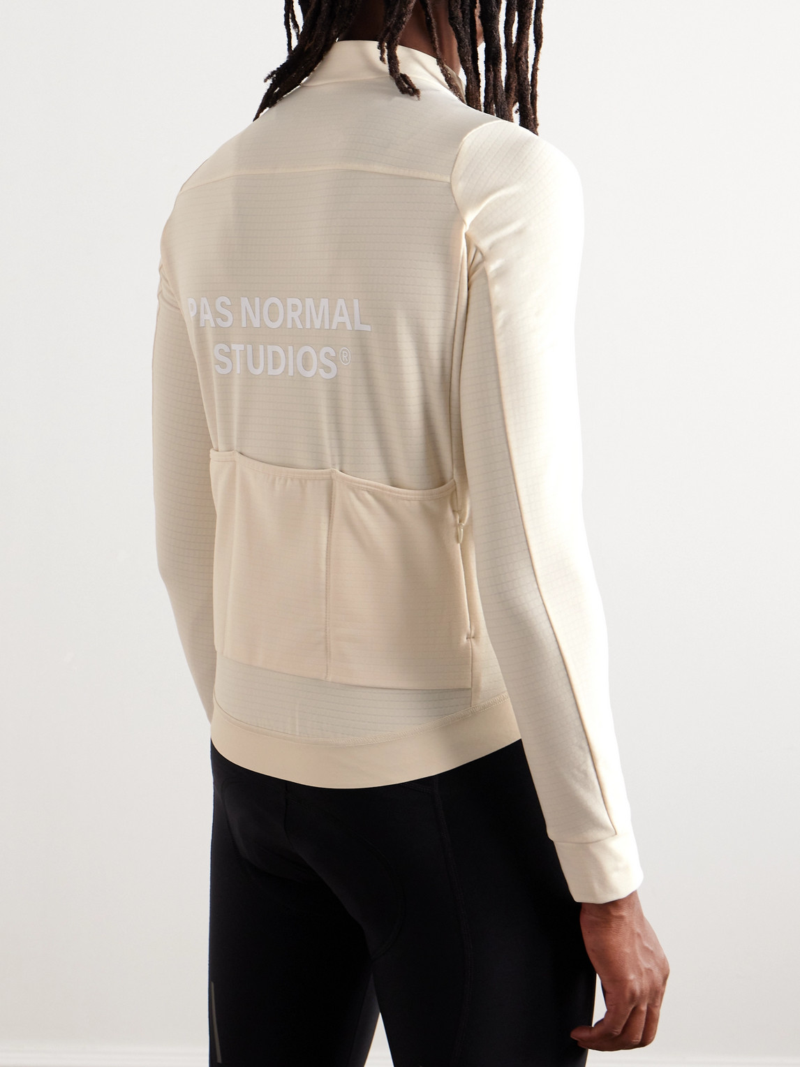 Shop Pas Normal Studios Essential Logo-print Cycling Jersey In Neutrals