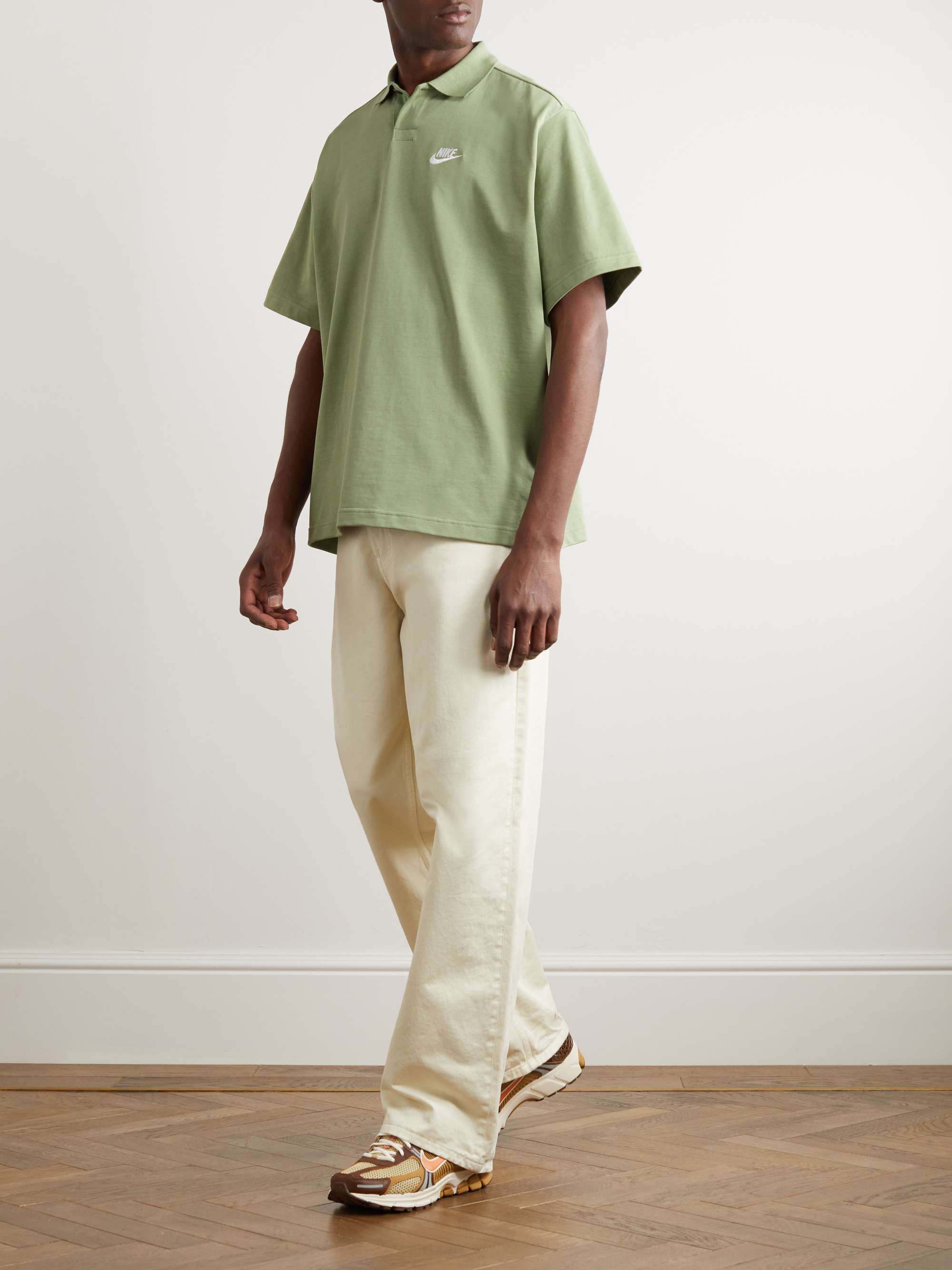 NIKE Logo-Embroidered Cotton-Jersey Polo Shirt
