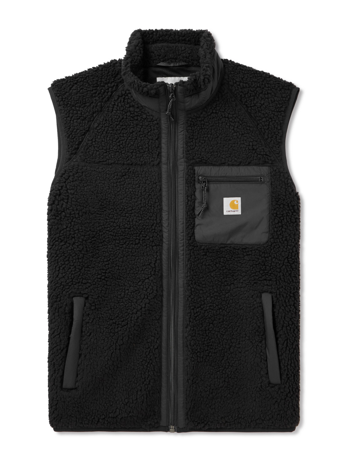 CARHARTT PRENTIS LOGO-APPLIQUÉD NYLON-TRIMMED FLEECE GILET