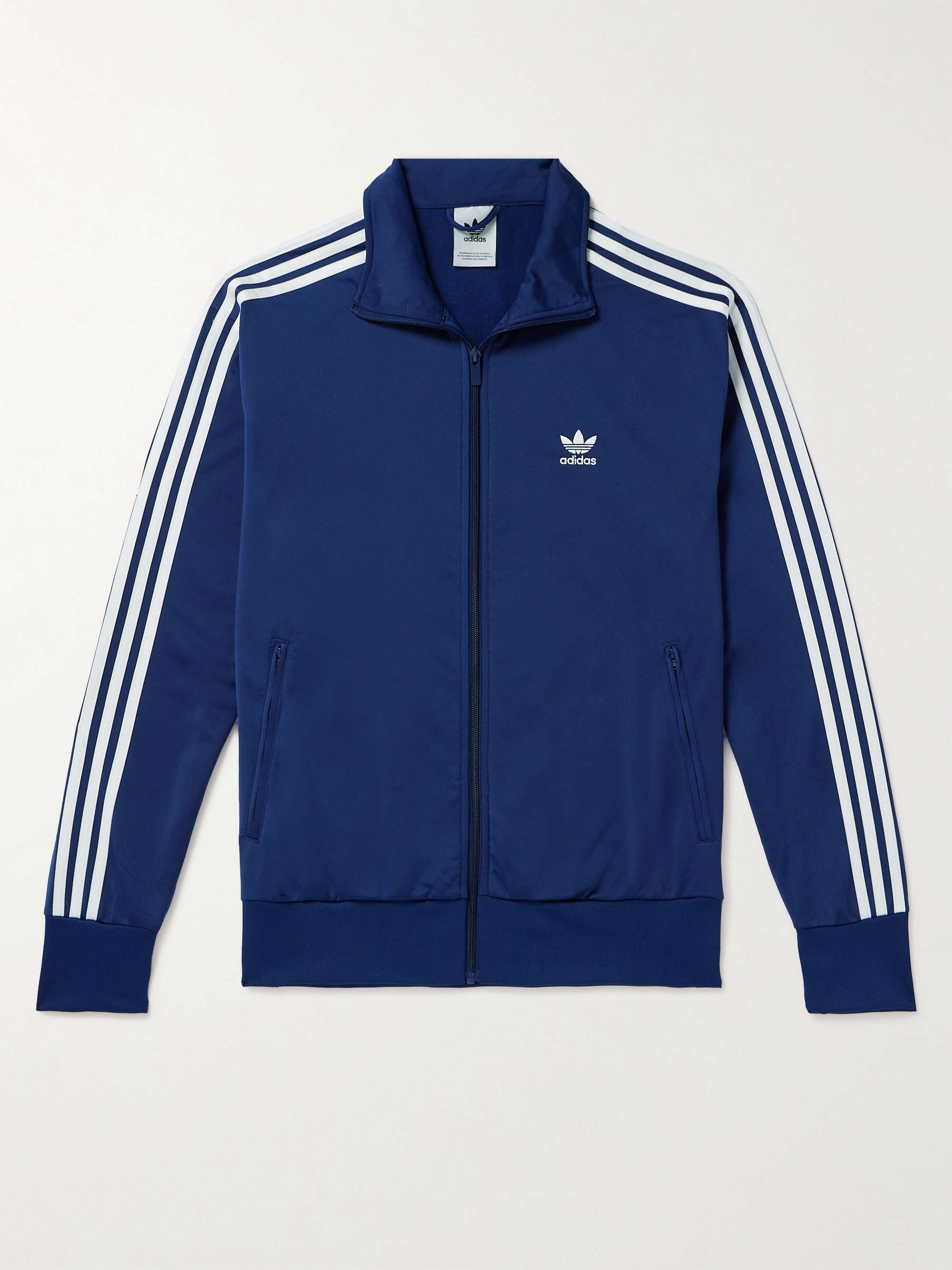 ADIDAS ORIGINALS Firebird Logo-Embroidered Striped Recycled-Jersey ...