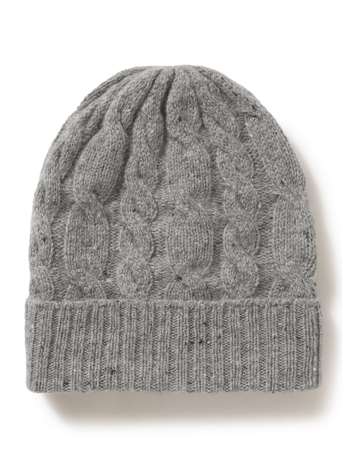 Cable-Knit Donegal Cashmere Beanie
