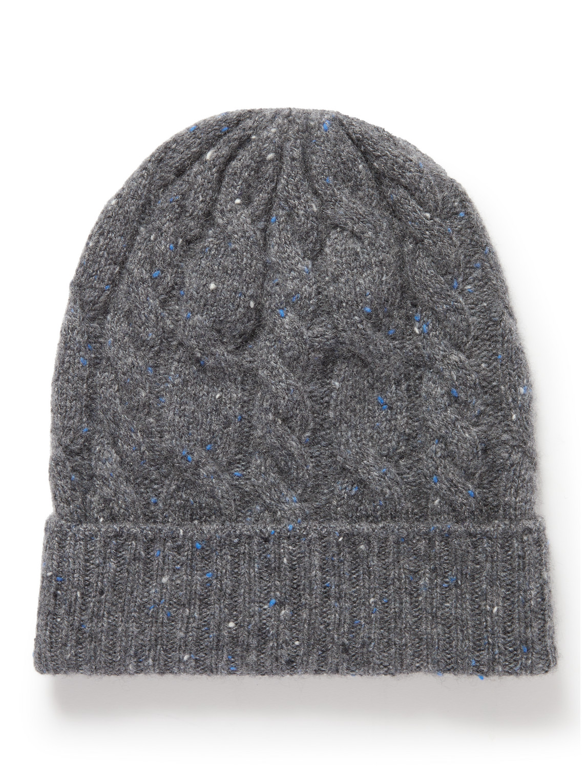 Johnstons Of Elgin Cable-knit Donegal Cashmere Beanie In Gray