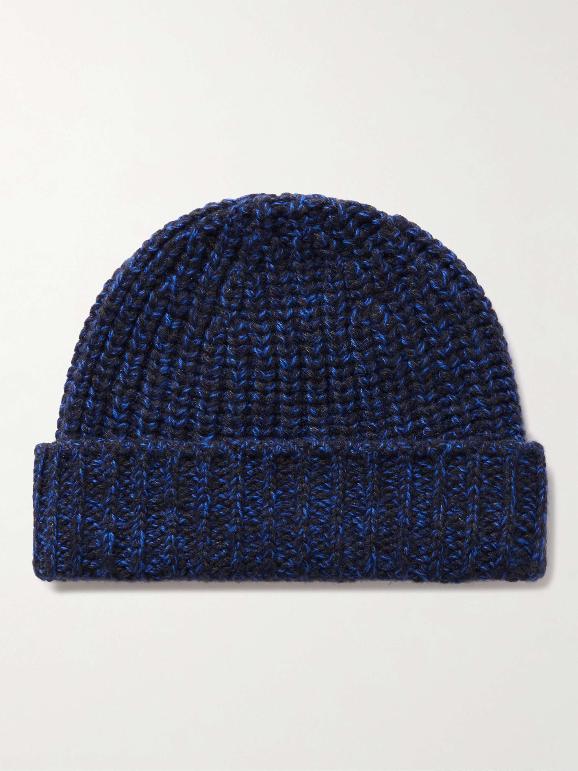 JOHNSTONS OF ELGIN ケーブルニットカシミヤ ビーニー フェアアイル柄