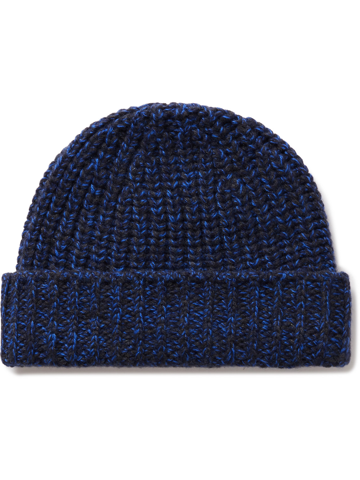 Johnstons Of Elgin Ribbed Donegal Cashmere Beanie In Blue