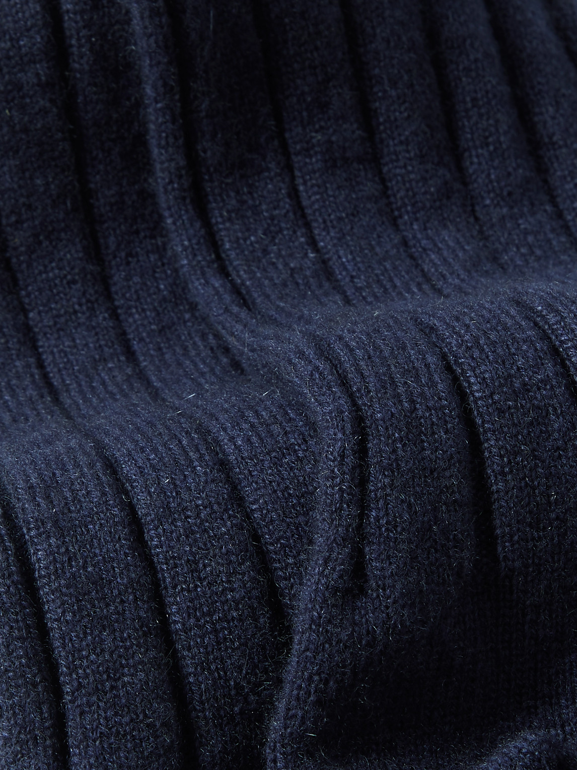 Shop Johnstons Of Elgin Ribbed Cashmere-blend Socks In Blue