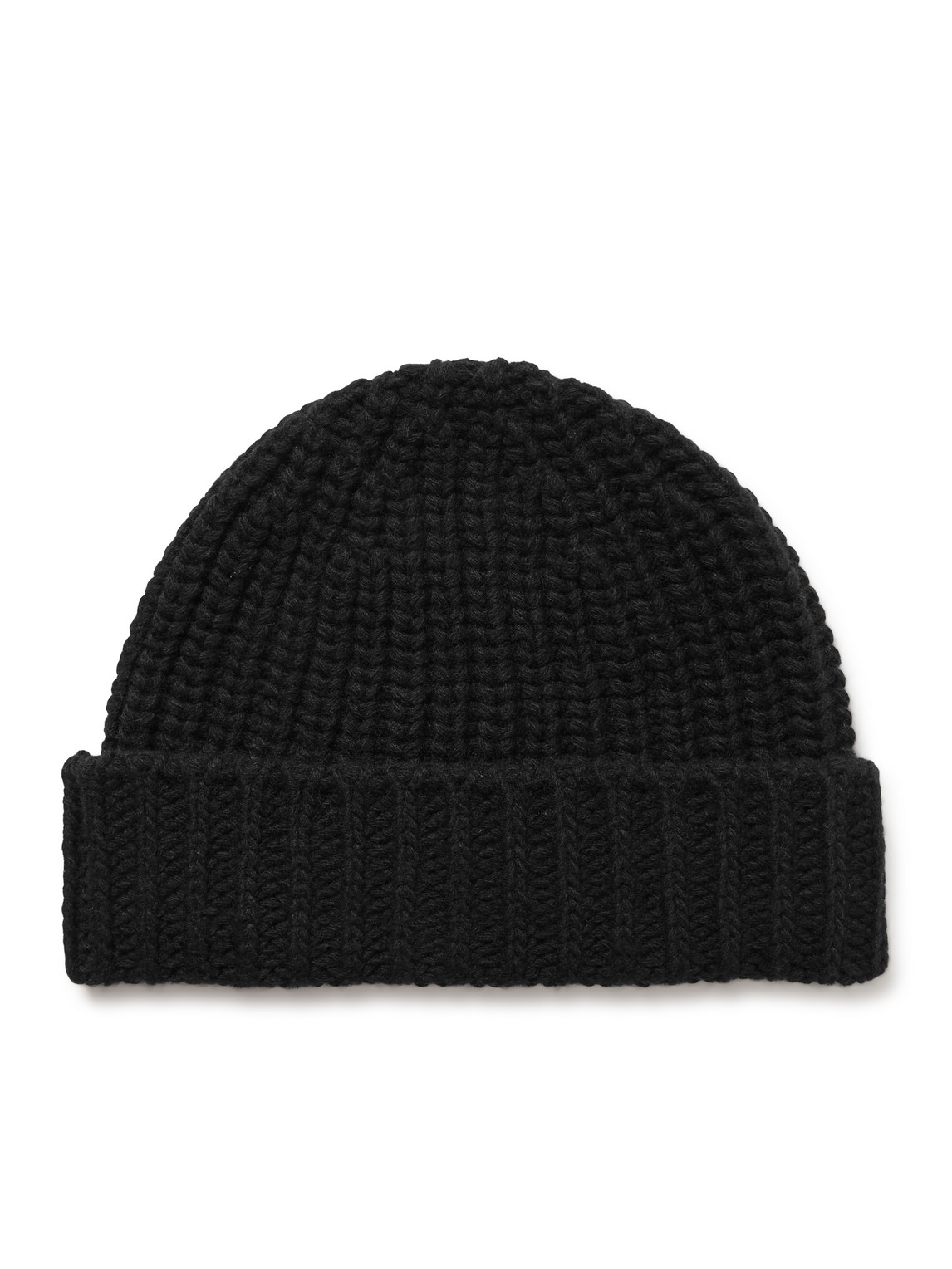 Johnstons Of Elgin Ribbed Cashmere Beanie In Black